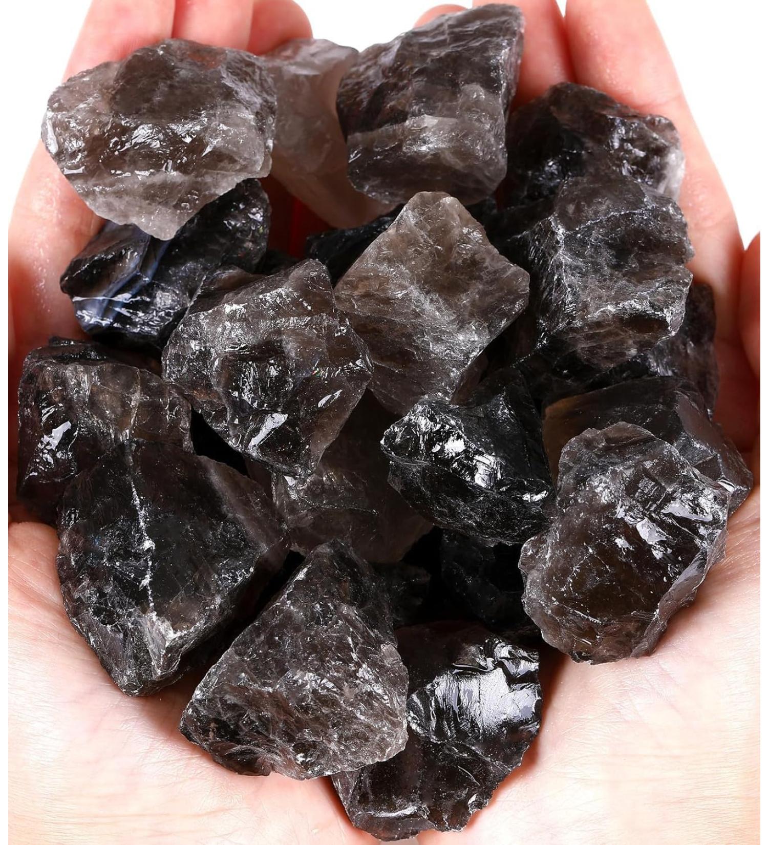 Xiannvxi 2 Smoky Quartz Crystal Gemstones Set - 100% Natural Raw Stones - Premium Mountain Crystals for Spiritual Healing - 4pcs - Buy Online on GoSupps.com