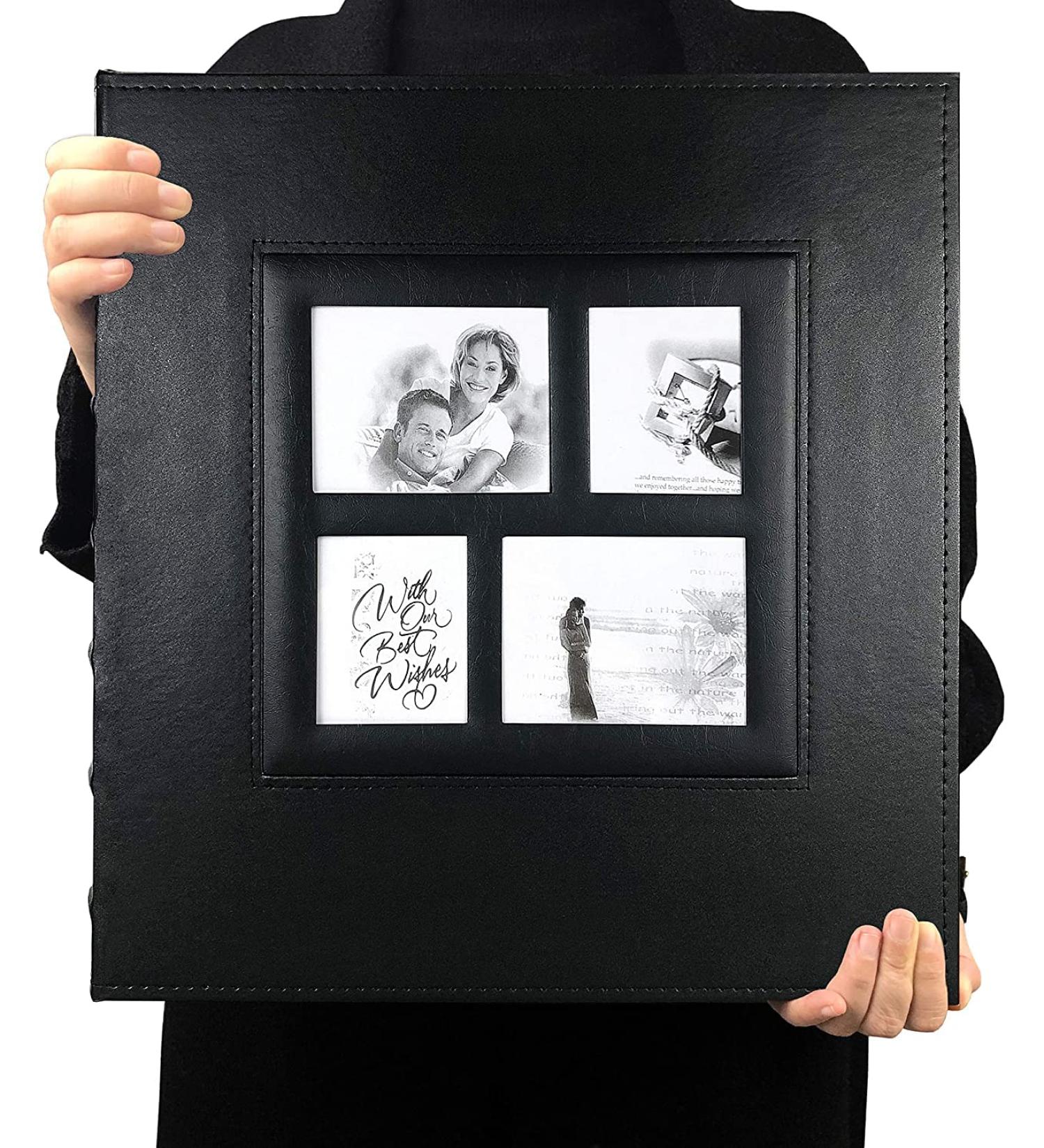 RECUTMS Self Adhesive Magnetic Photo Album - 60 Pages - 13.3 x 13.4 Inches - Accommodates 8X10, 6X8, 5X7, 4X6 Photos - Wedding Memory Book - Black - Buy Online on GoSupps.com