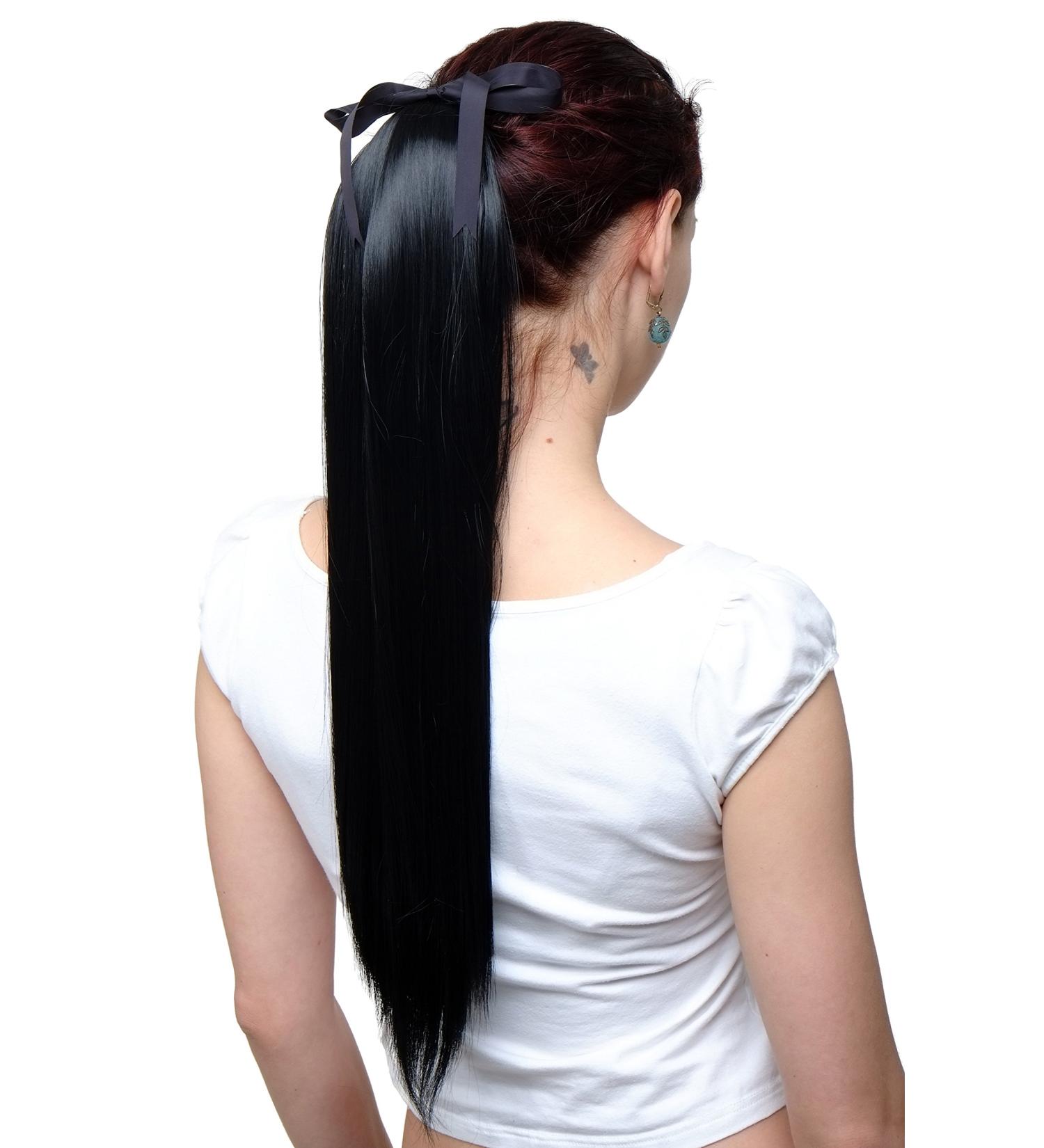 Wig Me Up C9429-1 Black Braid Ponytail Hair Extension - 60cm Smooth Fastening with Ribbon & Bracket | International Shipping Available - Buy Online on GoSupps.com