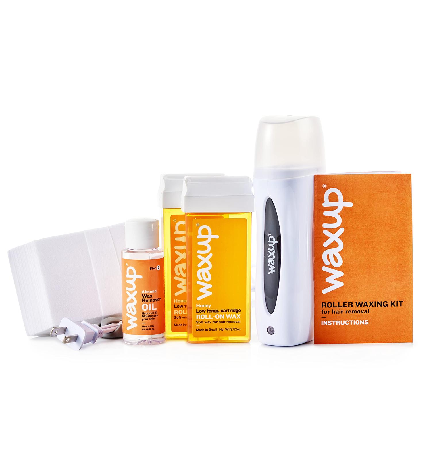 Waxup Roller Waxing Kit for Women - Honey Roll on Wax Kit for Hair Removal with Warmer, Strips, Cartridge Refills, and Almond Oil Wax Remover - Buy Online on GoSupps.com