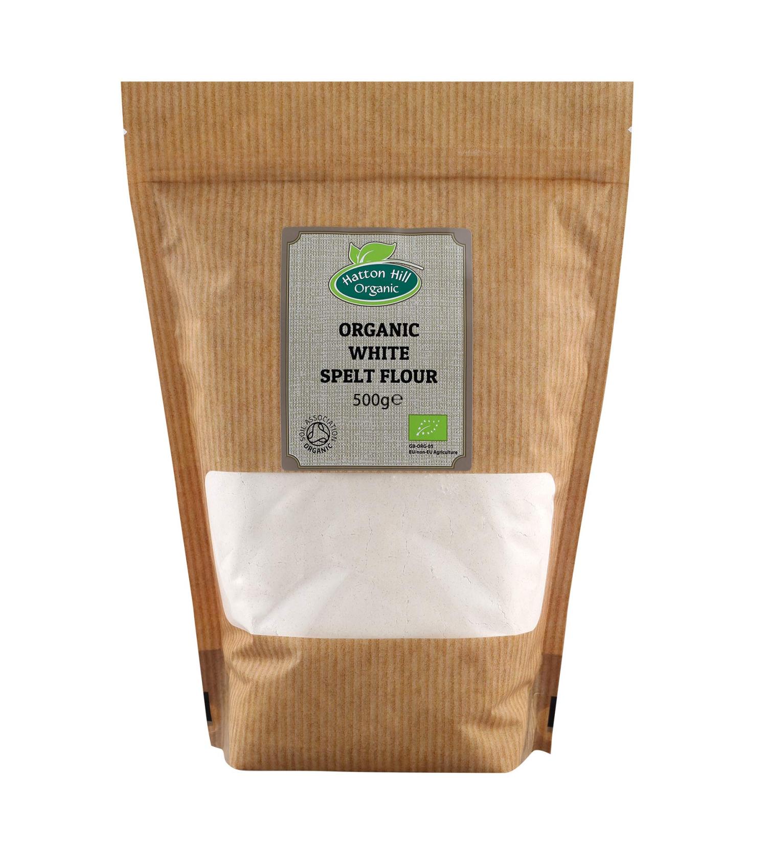 Organic White Spelt Flour 500g by Hatton Hill Organic - Free UK Delivery - Buy Online on GoSupps.com