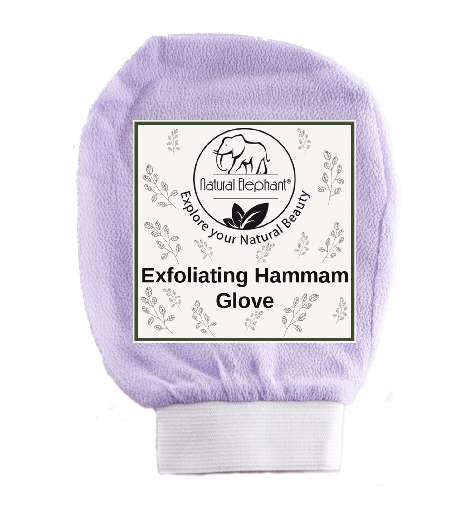Natural Elephant Exfoliating Hammam Glove - Lovely Lilac Face and Body Exfoliator Mitt - Buy Online on GoSupps.com