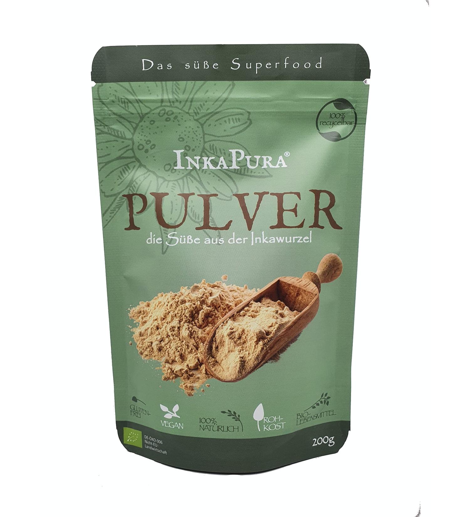 Organic Yacon Powder 200g - 100% Natural Sweetness | High-Fiber Sugar Alternative by InkaPura - Buy Online! - Buy Online on GoSupps.com