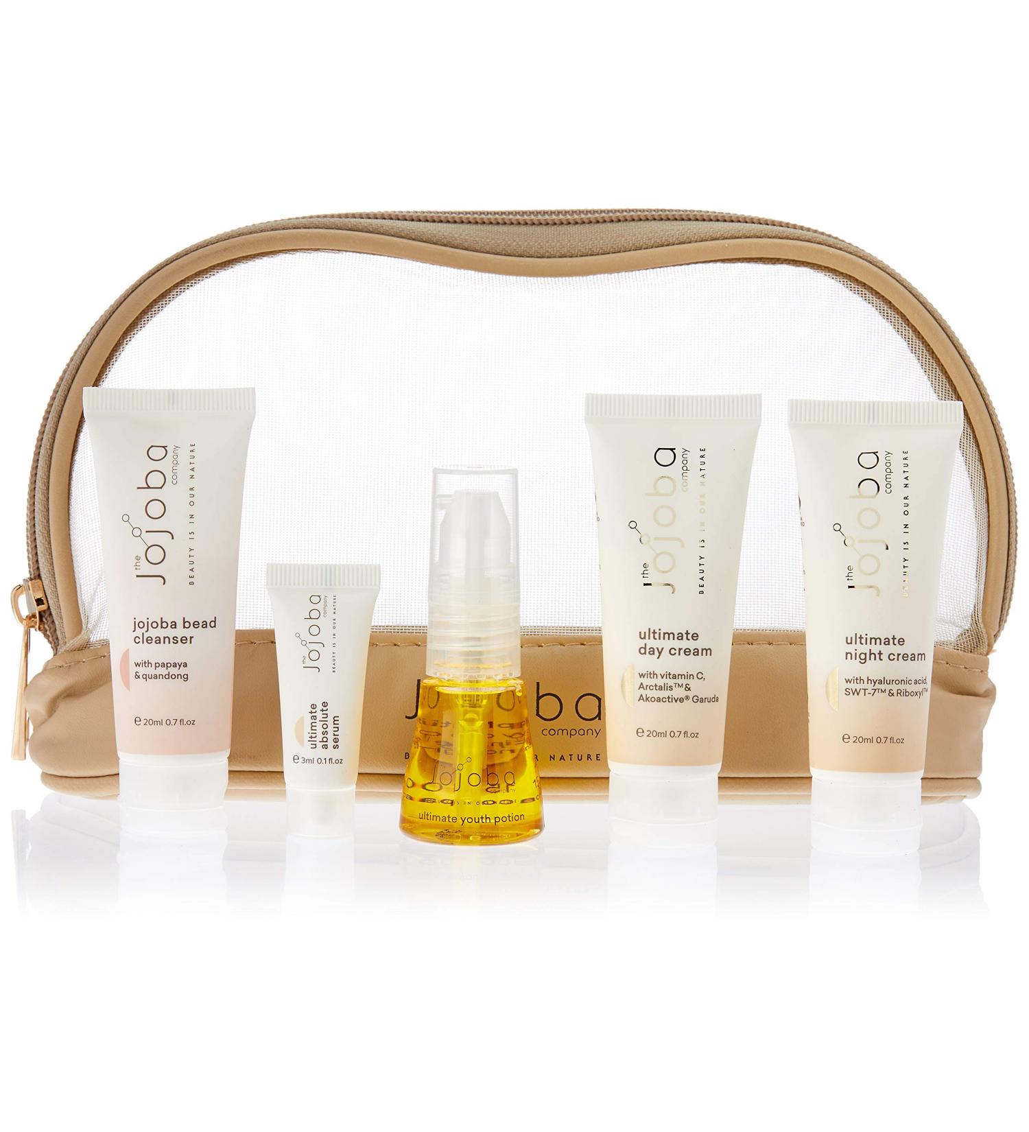 Jojoba Age-Defying Trial Kit - Covers All Essential Skincare Steps: Cleanse Treat Nourish Moisturize - Deep Hydration - Visibly Reduces Wrinkles - Improves Skin Elasticity - For All Skin Types - Buy Online on GoSupps.com