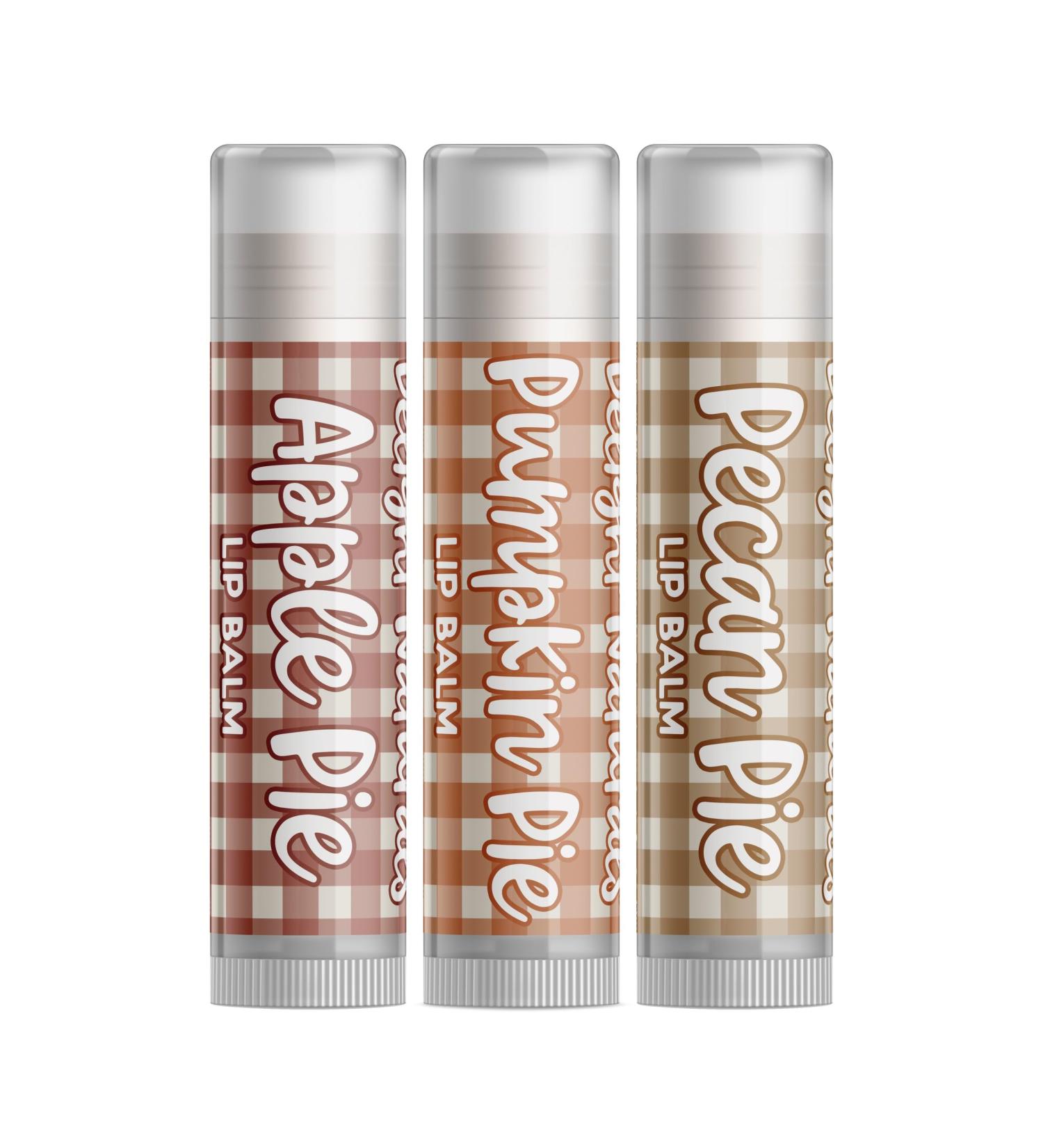 Harvest Pies Lip Balm Gift Set | Apple Pumpkin & Pecan Pie Flavors - Perfect Gift for Pie Lovers - Buy Online on GoSupps.com