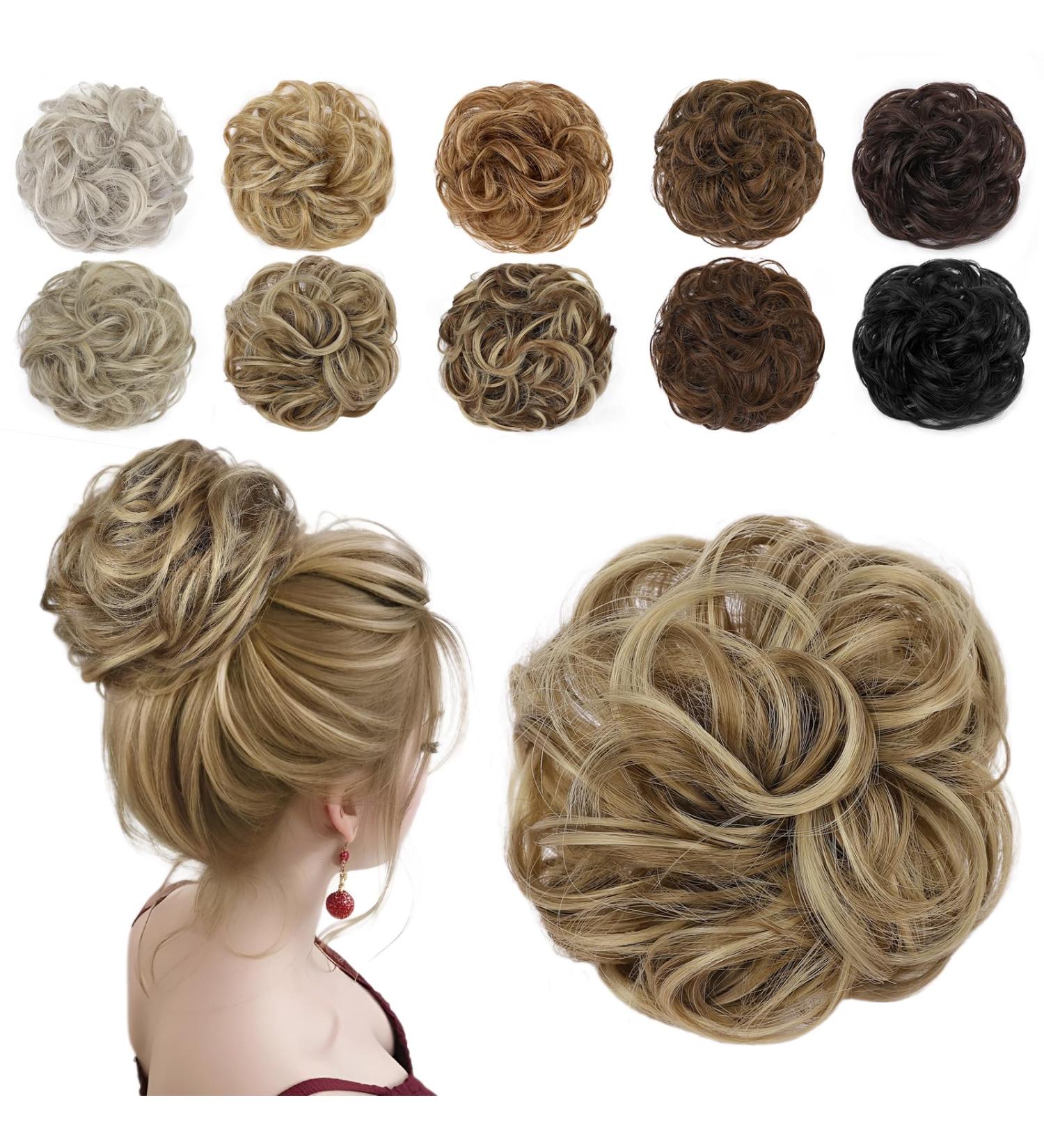 HMD Messy Bun Hair Piece - Wavy Curly Scrunchies for Women | Elastic Band Hairpieces & Updos (18TH85) - International Shipping Available - Buy Online on GoSupps.com