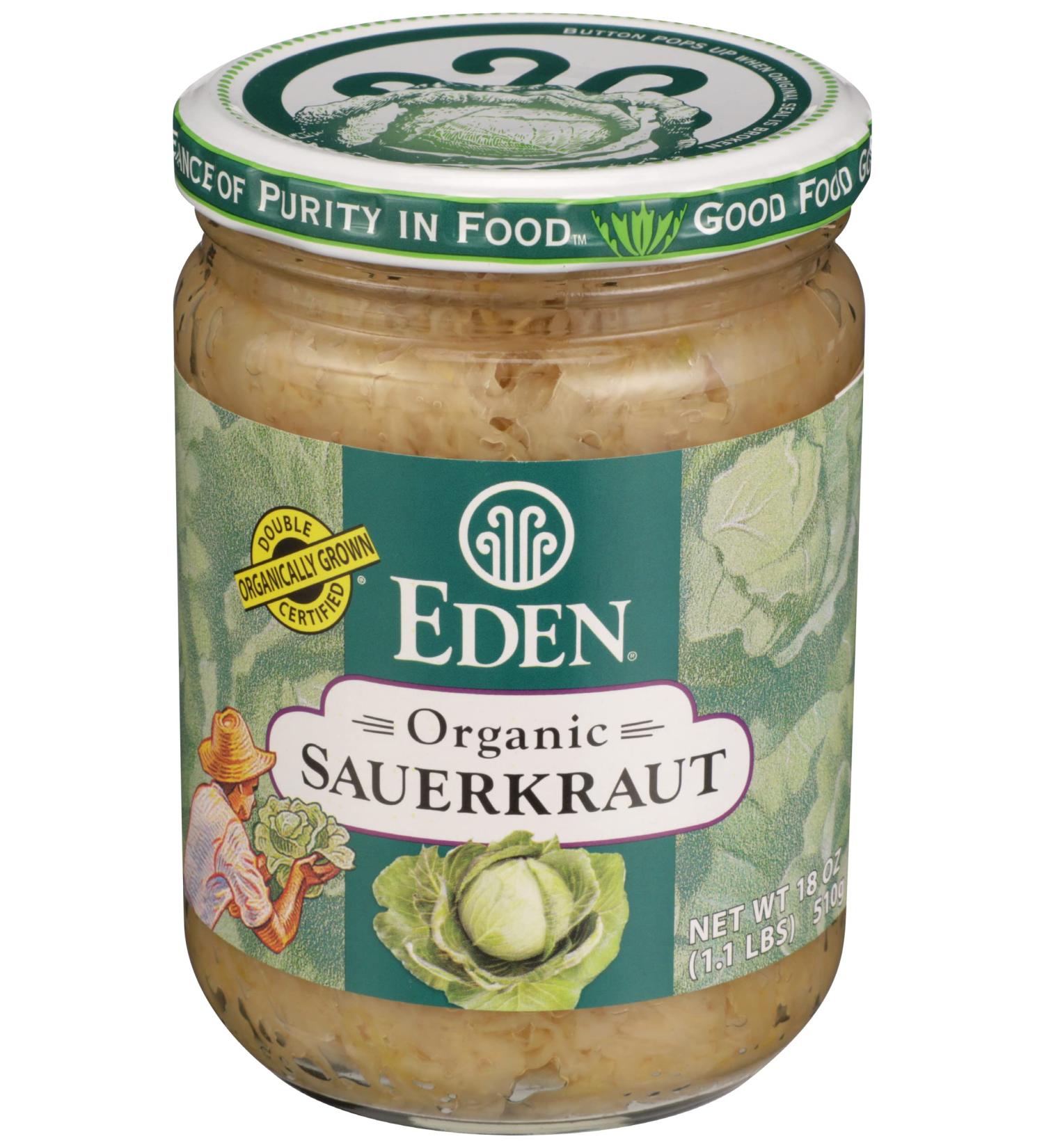 Buy EDEN FOODS Organic Sauerkraut 18 OZ - Healthy Fermented Cabbage - Buy Online on GoSupps.com