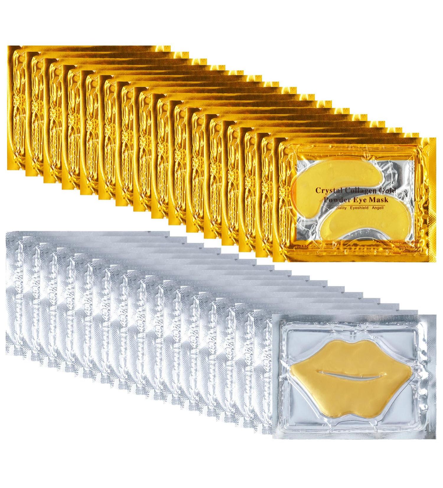 32 Pairs 24K Collagen Eye & Lip Masks - Anti-Aging Under Eye Patches for Dark Circles & Lip Care Nourishing Treatment for Puffy Eyes & Wrinkles - Buy Online on GoSupps.com