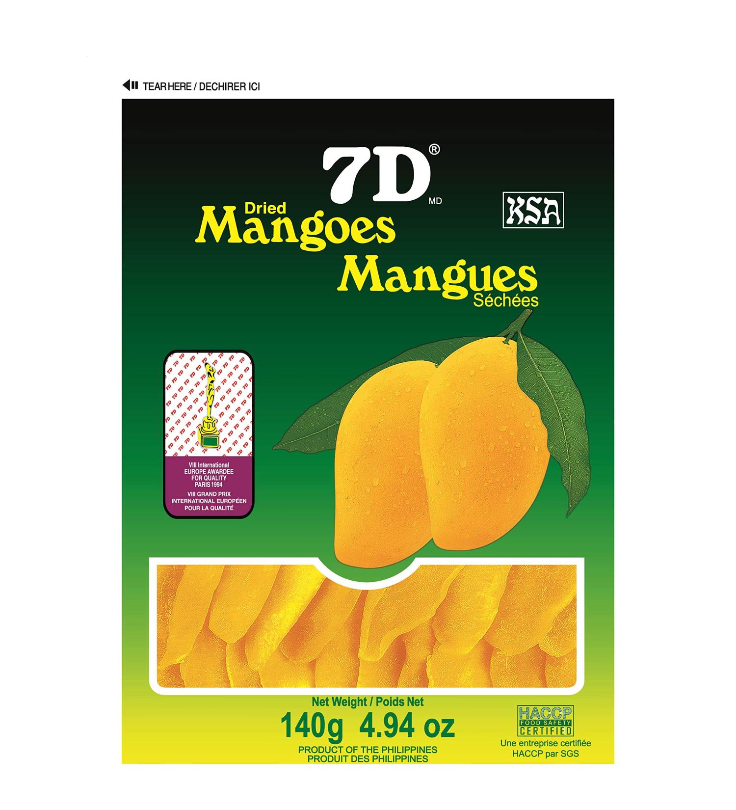 7D Dried Mangoes 140g - Pack of 5 | Premium Quality Mango Snacks - Buy Online on GoSupps.com
