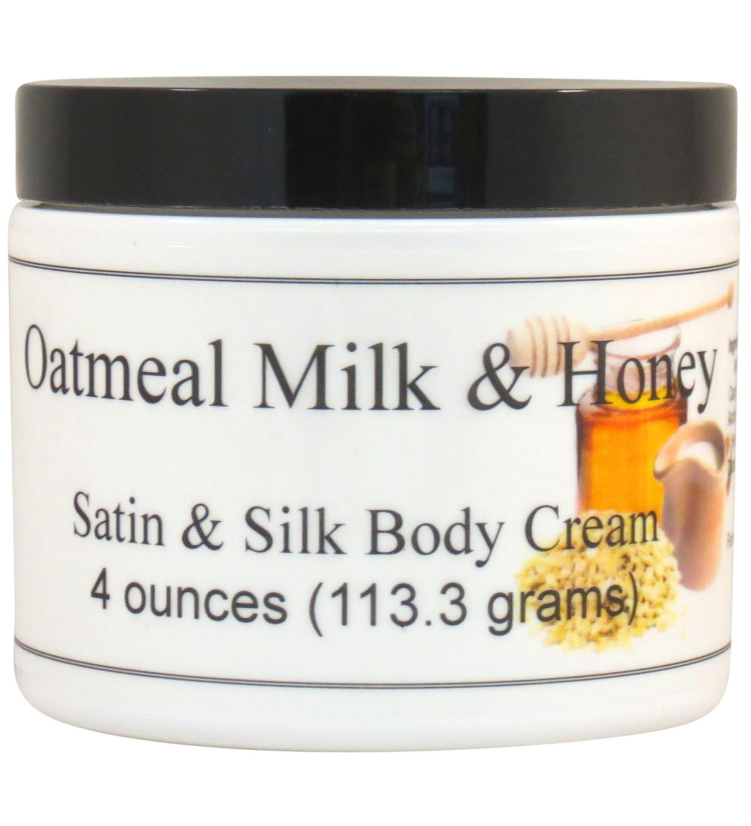 Eclectic Lady Oatmeal Milk And Honey Satin and Silk Cream Body Cream Body Lotion 4 oz - Shea Butter Aloe Silk Amino Acids Vitamin E Phthalate-Free Handcrafted in USA - Perfect For Women 4 Ounce (Pack of 1)