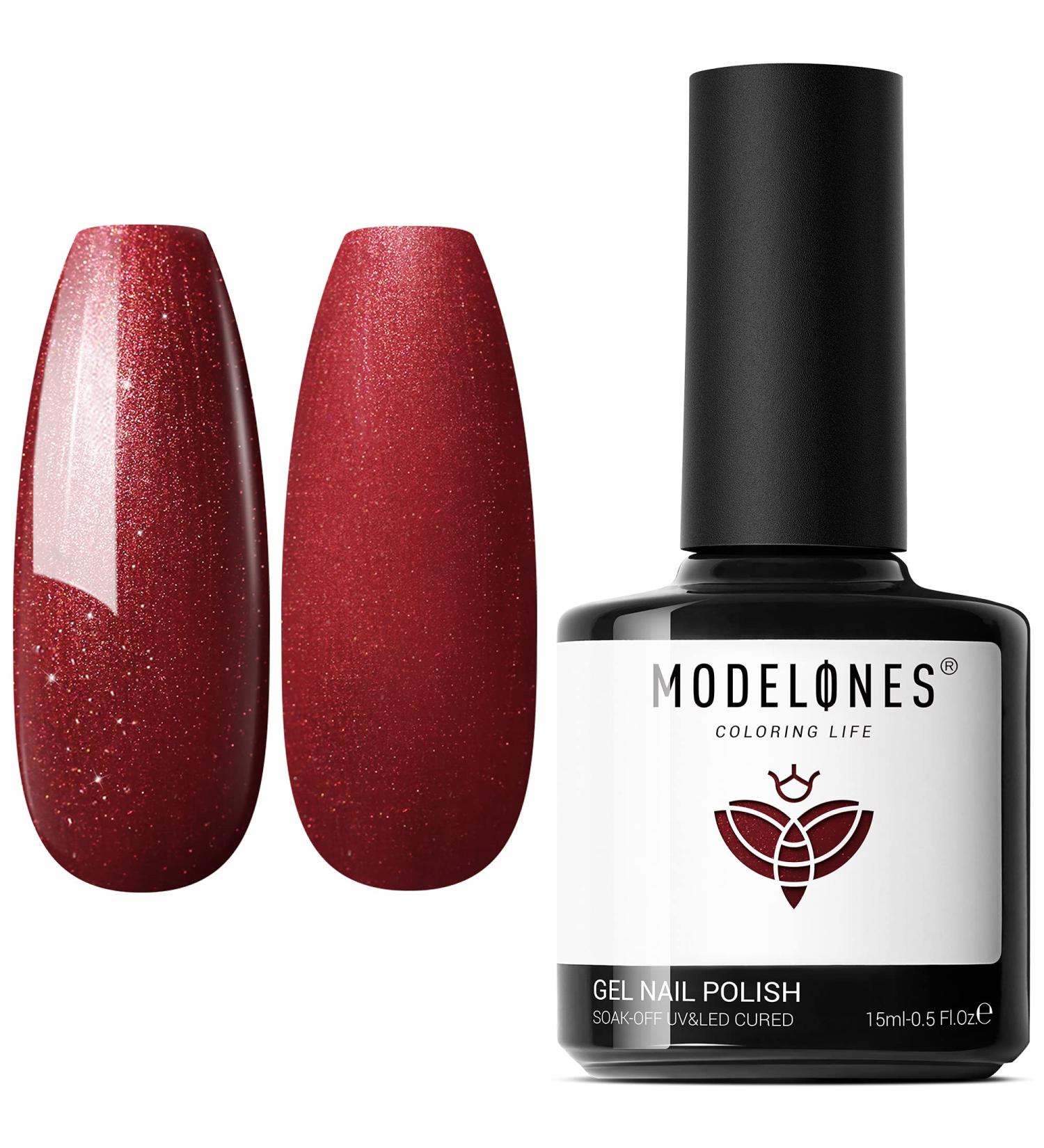 Modelones Fall Burgundy Dark Red Gel Nail Polish - 15ML Soak Off LED Color - Buy Online on GoSupps.com