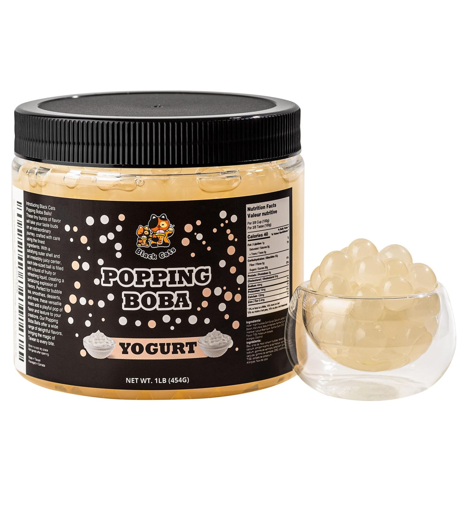Popping Boba Pearls | 1LB (454g) | Bursting Tea Balls for Drinks Desserts Smoothies and Snack Toppings | Bubble Tea Tapioca Pearls Mix Kit (Yoghurt) - Buy Online on GoSupps.com