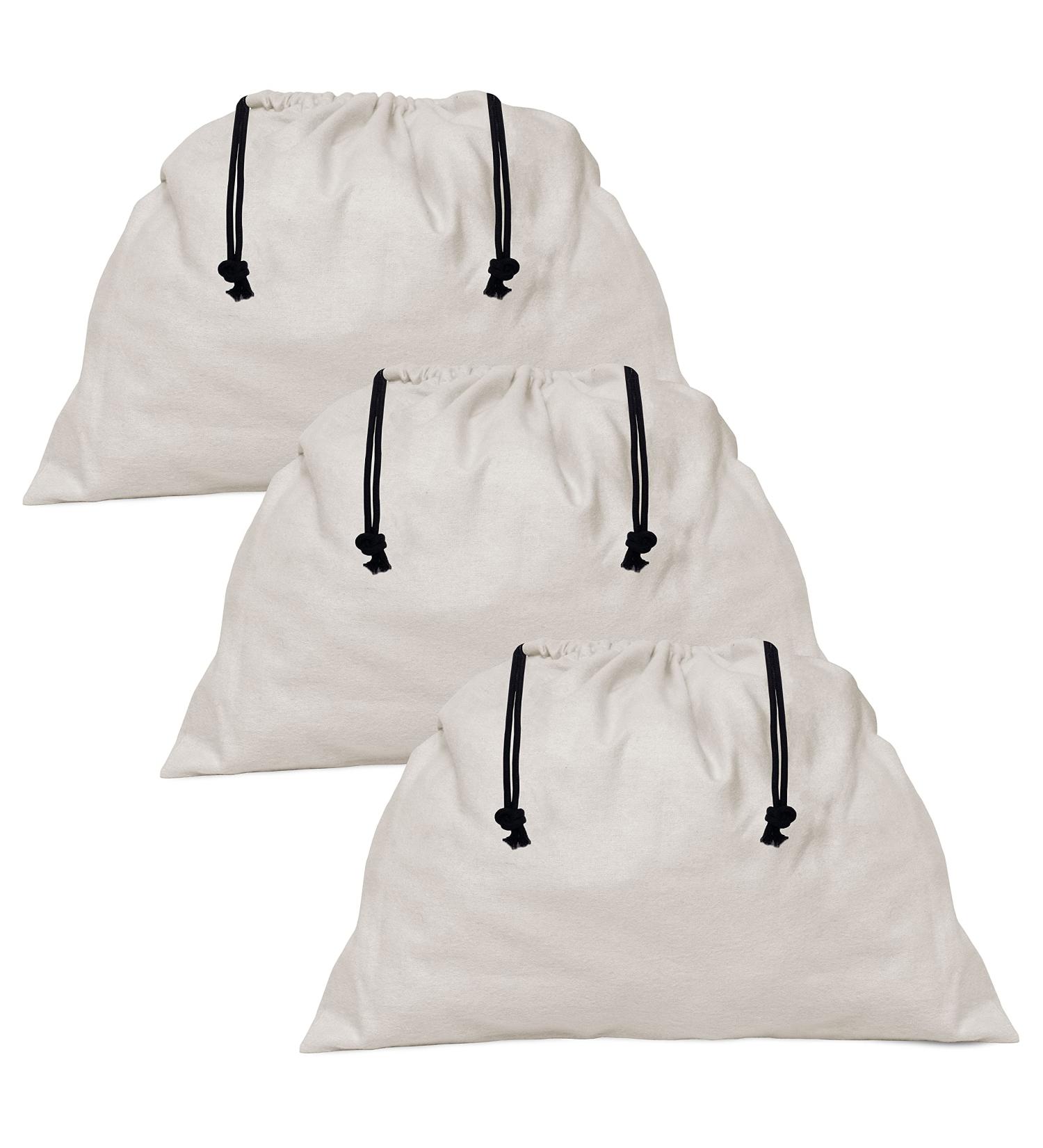 Dust Bags for Handbags - 3 Pack Flannel Duster Bags | Large Cotton Fabric Storage Pouches with Drawstring Closure | Ideal for Shoes, Purses, Travel | 19.8x15 Inches - Buy Online on GoSupps.com