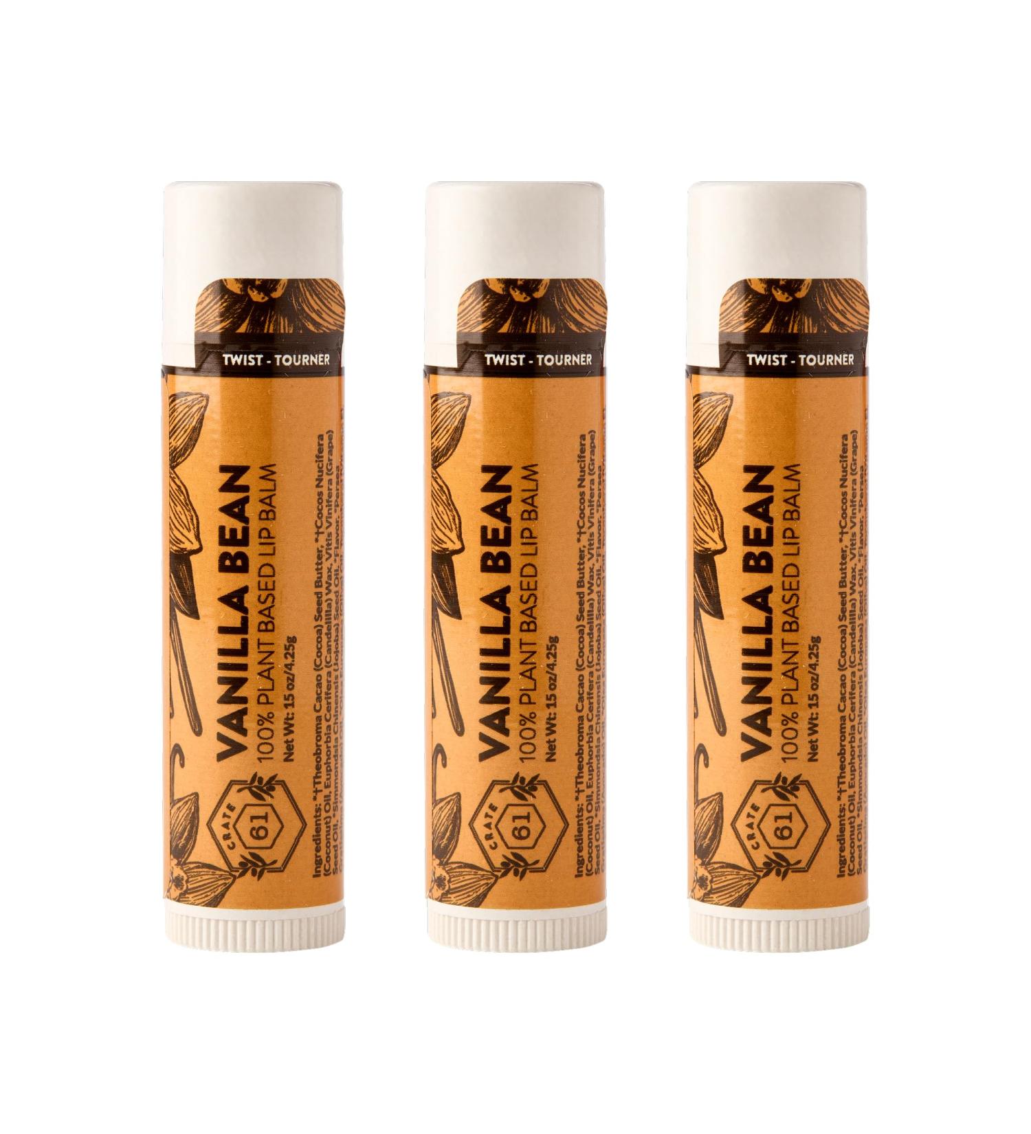Crate 61 Lip Balm - Vanilla Bean Plastic-Free Plant Pod Tube Made with USDA Organic Ingredients & Fair Trade Vanilla Natural Moisturizing Lip Care for Dry Lips Safe for Men Women & Kids Vanilla Bean 1 Count (Pack  - Buy Online on GoSupps.com