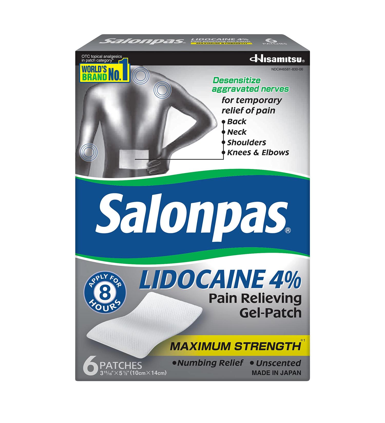 Salonpas Gel-Patch for Pain Relief 6 Count - Fast-Acting Pain Relief - Buy Online on GoSupps.com