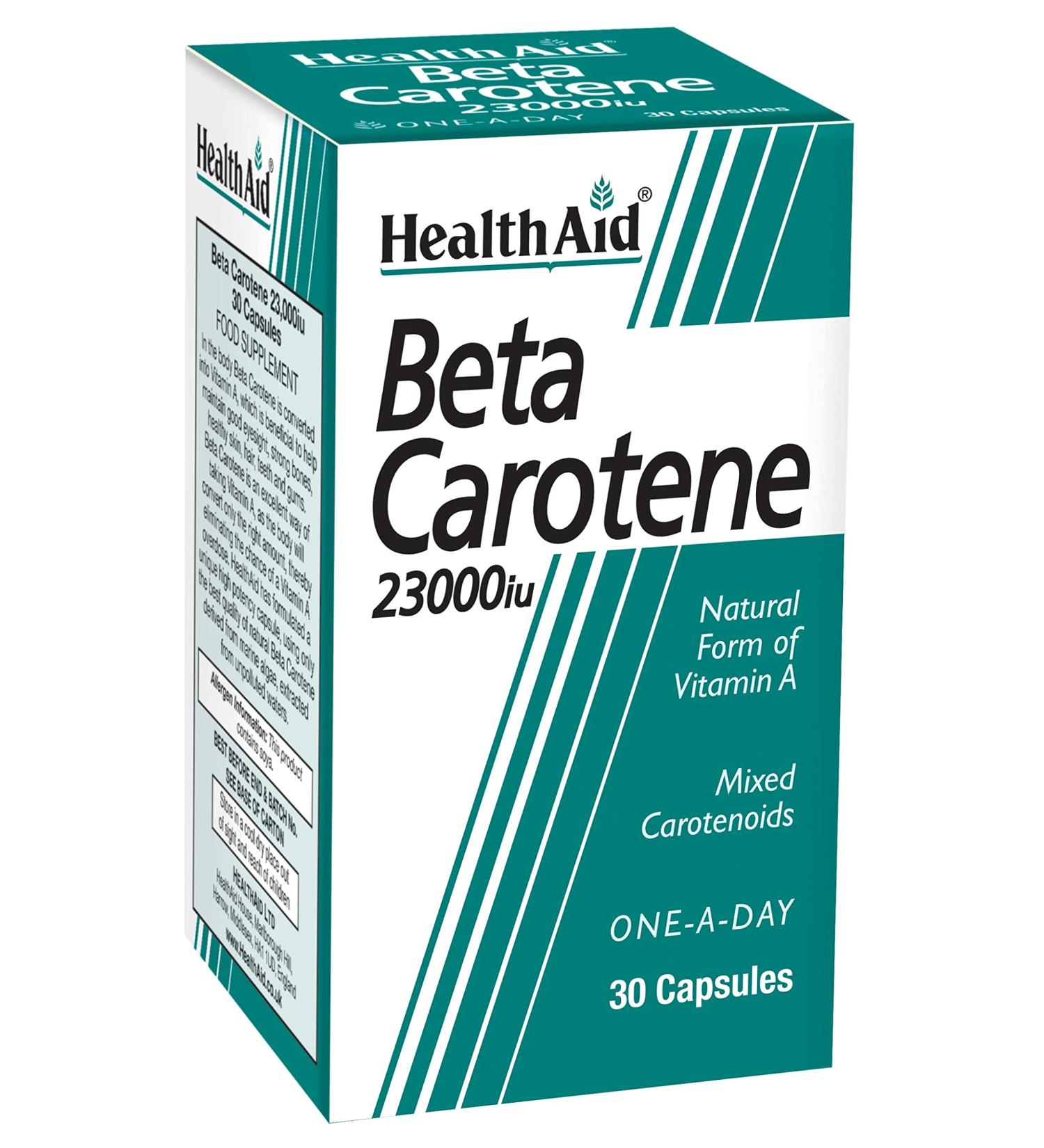 Health Aid Beta-Carotene (Natural) 15mg 30 Capsules