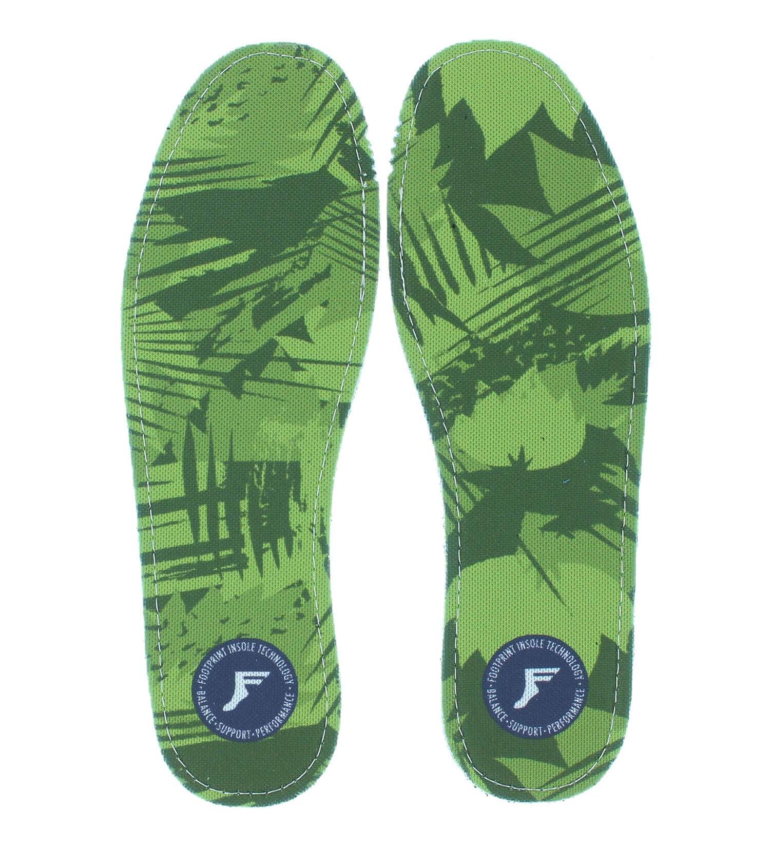 Footprint Orthotic Insoles Ultra Low Profile KF Green Camo Custom Orthotics Insoles - 7/7.5
