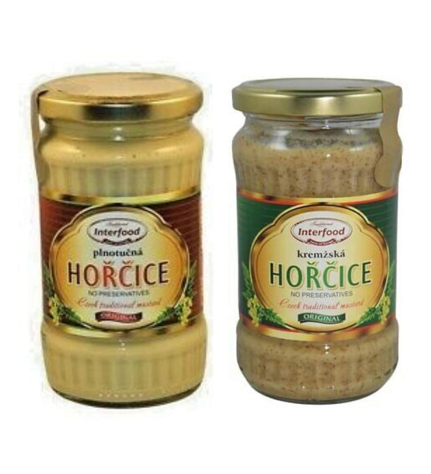 Interfood Horcica 2 Pack Mix - Pelnotuczna Czech Mustard 350g & Kremska Czech Mustard 350g - Buy Online on GoSupps.com