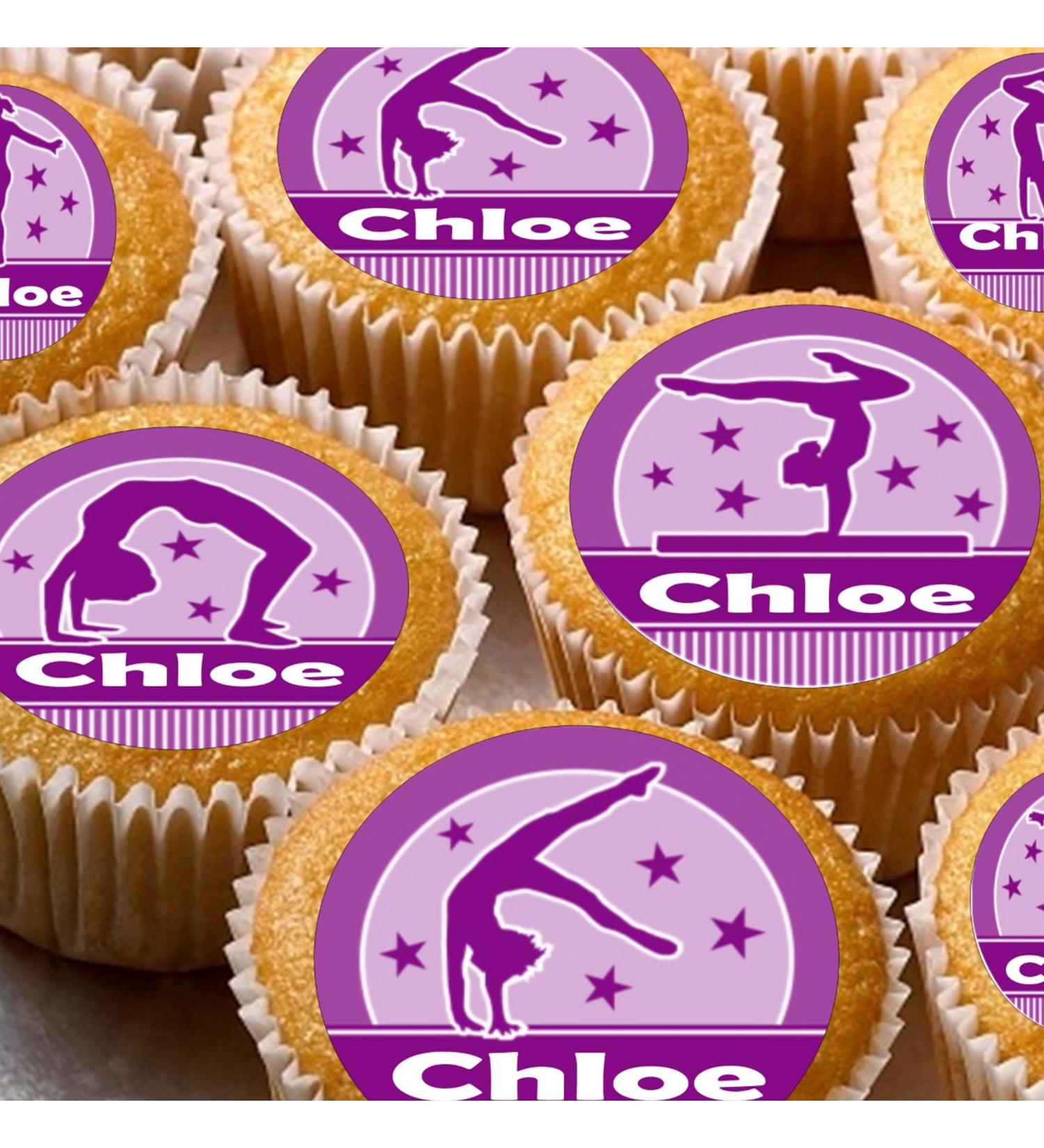 24 edible PRE CUT purple personalised gymnast gymnastics style kids childrens party decorations Wafer Paper Cupcake Fairy Cake Toppers - Buy Online on GoSupps.com