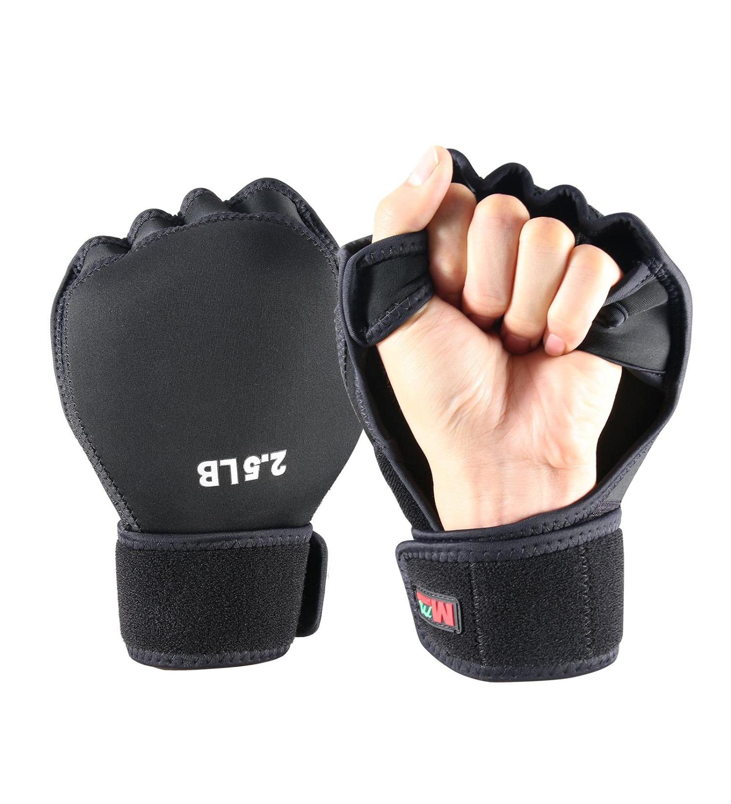 5lb Weighted Hand Gloves for Gym Boxing Swimming Strength Training Soft Iron Fitness Gloves 2.5lb Each Washable