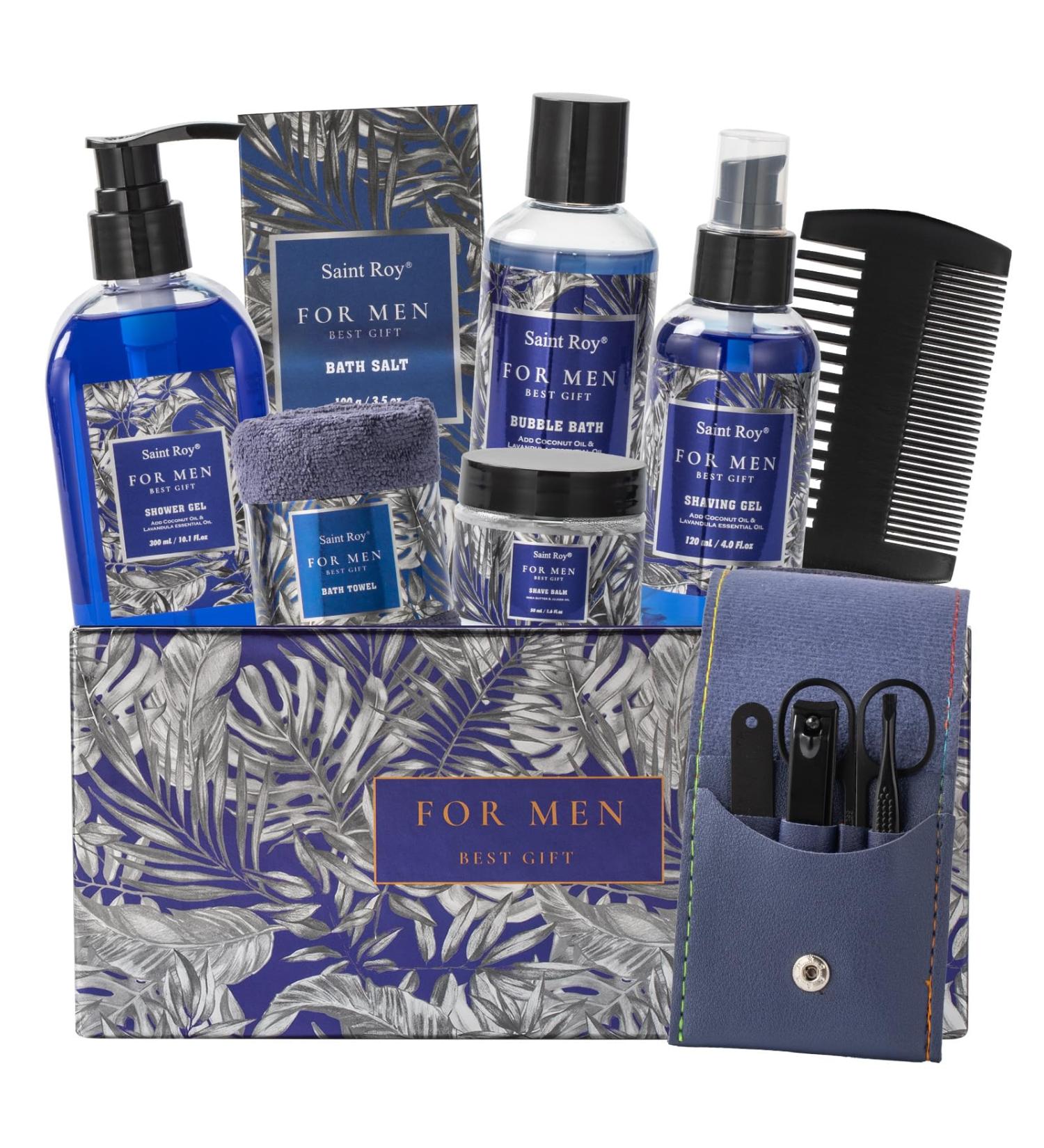 Birthday Gifts Spa Kit for Men | Classic Perfume Scented Bath & Shower Gift Set | Self Care & Shaving Kit | Ideal Men's Gift Basket - Buy Online on GoSupps.com