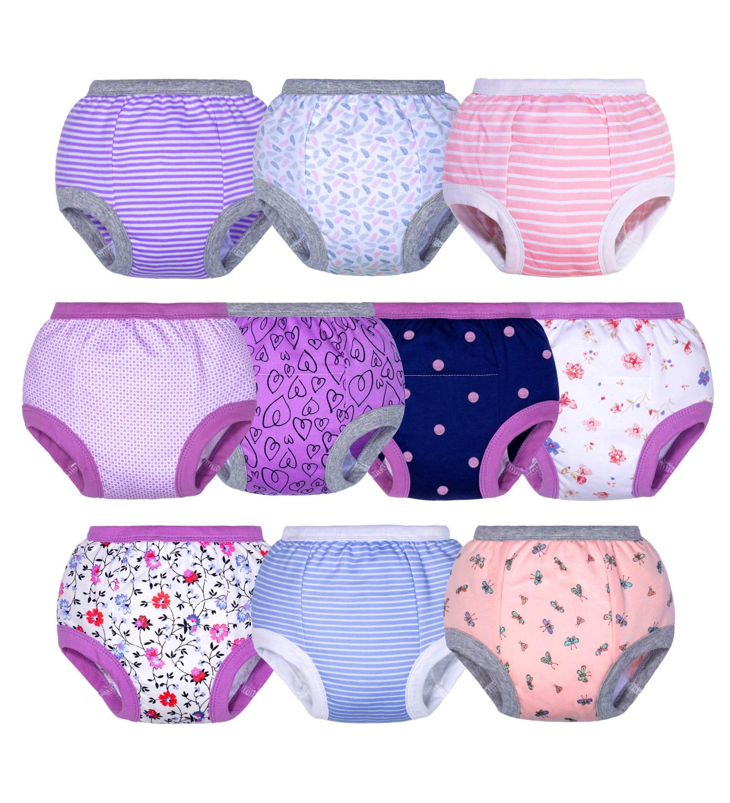 Big Elephant 100% Cotton Toddler Potty Training Pants, 10-Pack Floral Series - Unisex Baby Pee Underpants for 12M-4T (3T) - Buy Online on GoSupps.com