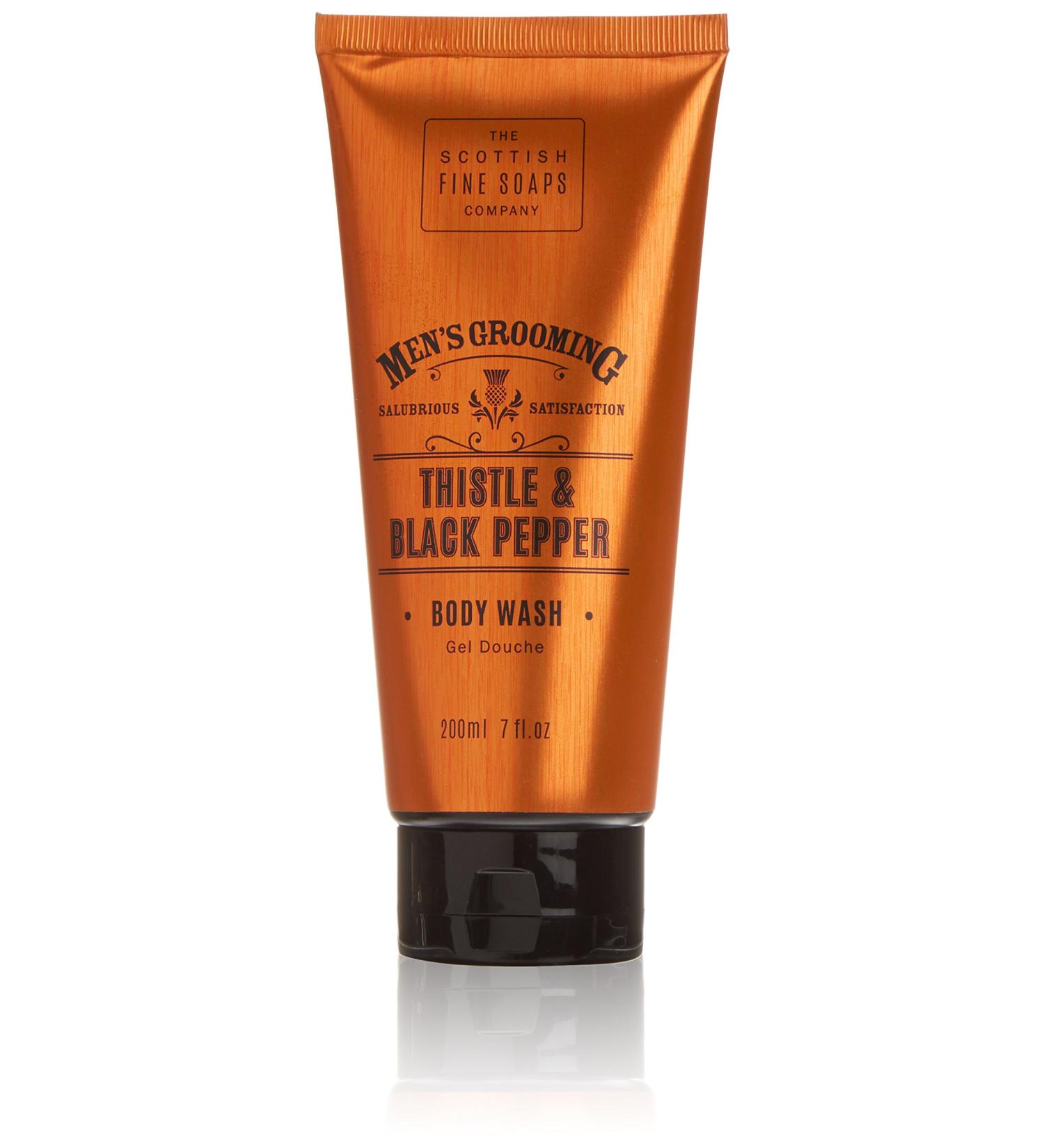 Scottish Fine Soaps Men's Grooming Thistle & Black Pepper Body Wash - 200ml | International Shipping Available - Buy Online on GoSupps.com