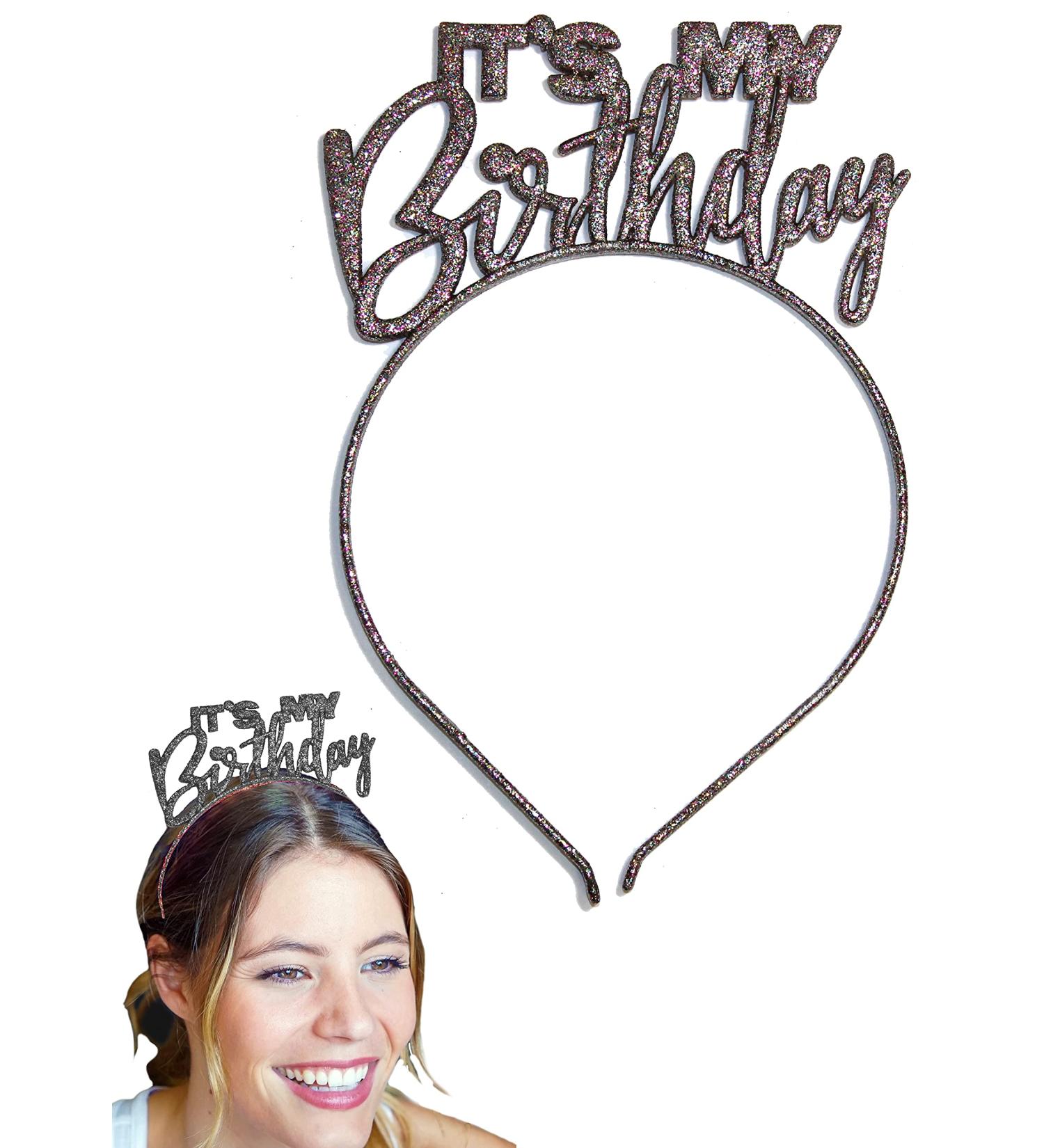 RhinestoneSash Black Multi Sparkle Unisex Birthday Tiara Headband - Women's Birthday Gift, Over the Hill Tiara, Party Supplies & Decorations - Buy Online on GoSupps.com