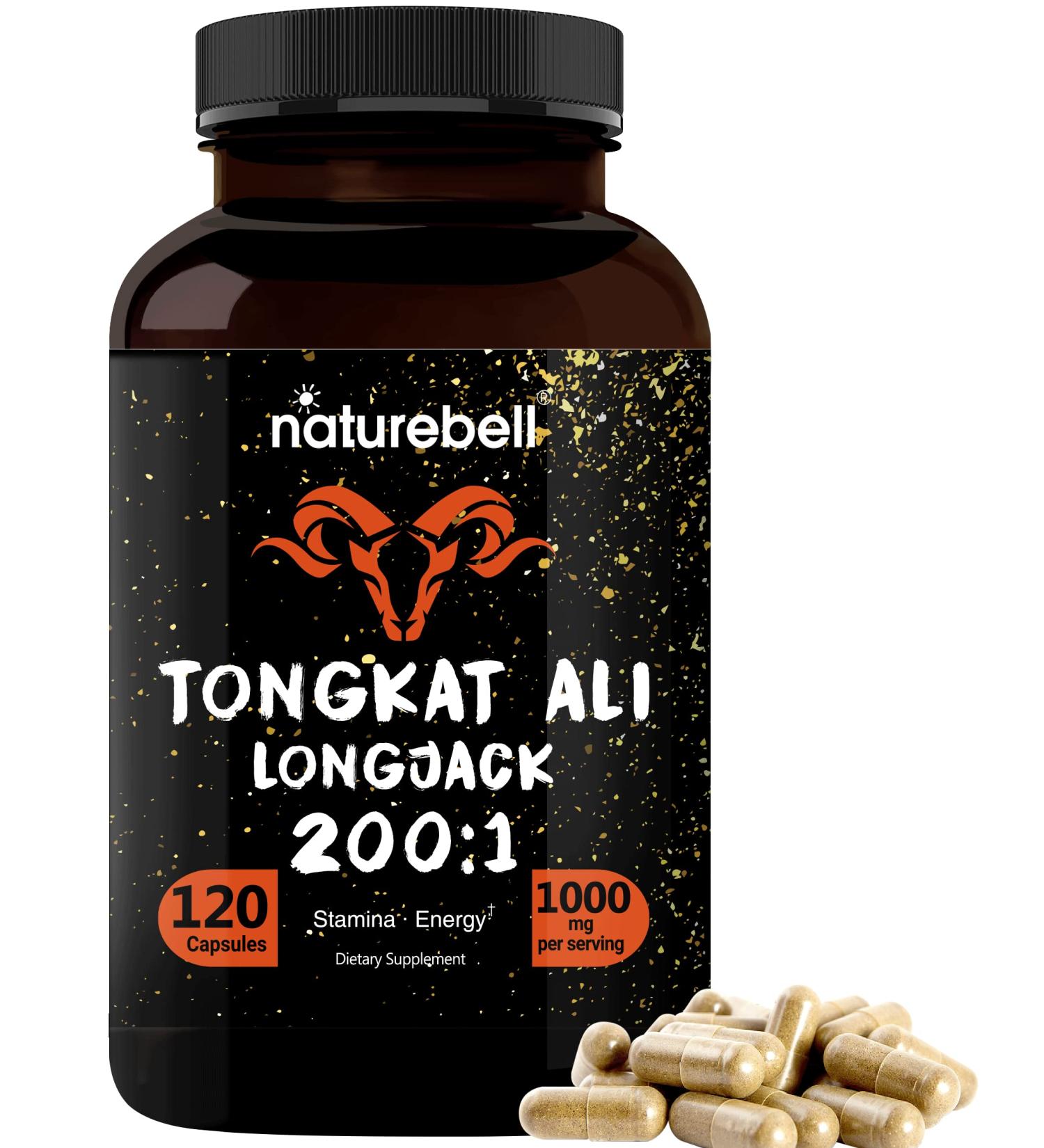 Tongkat Ali 200:1 Extract 1000mg | 120 Capsules for Energy, Stamina & Immune Support | Long Jack (Eurycoma Longifolia) | Indonesia Origin | Non-GMO - Buy Online on GoSupps.com