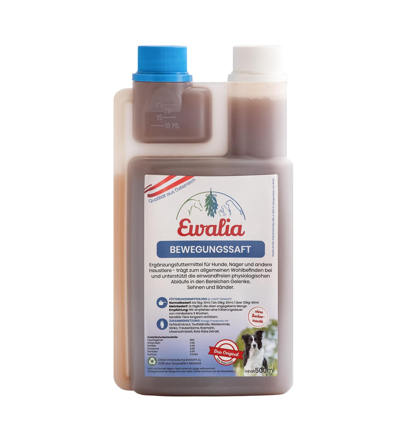Ewalia Exercise Juice for Dogs – For four-legged friends full of energy and the pleasure of movement, developed with veterinarians, 100% natural, without additives – 500 ml