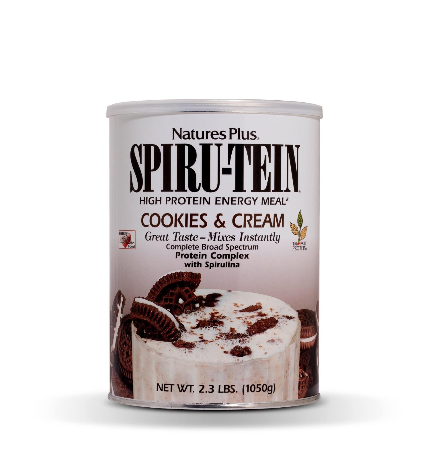 Nature's Plus Spiru-Tein High Protein Meal - Cookies & Cream 2.3 lbs (1050g) | Energy & Nutrition - Buy Online on GoSupps.com