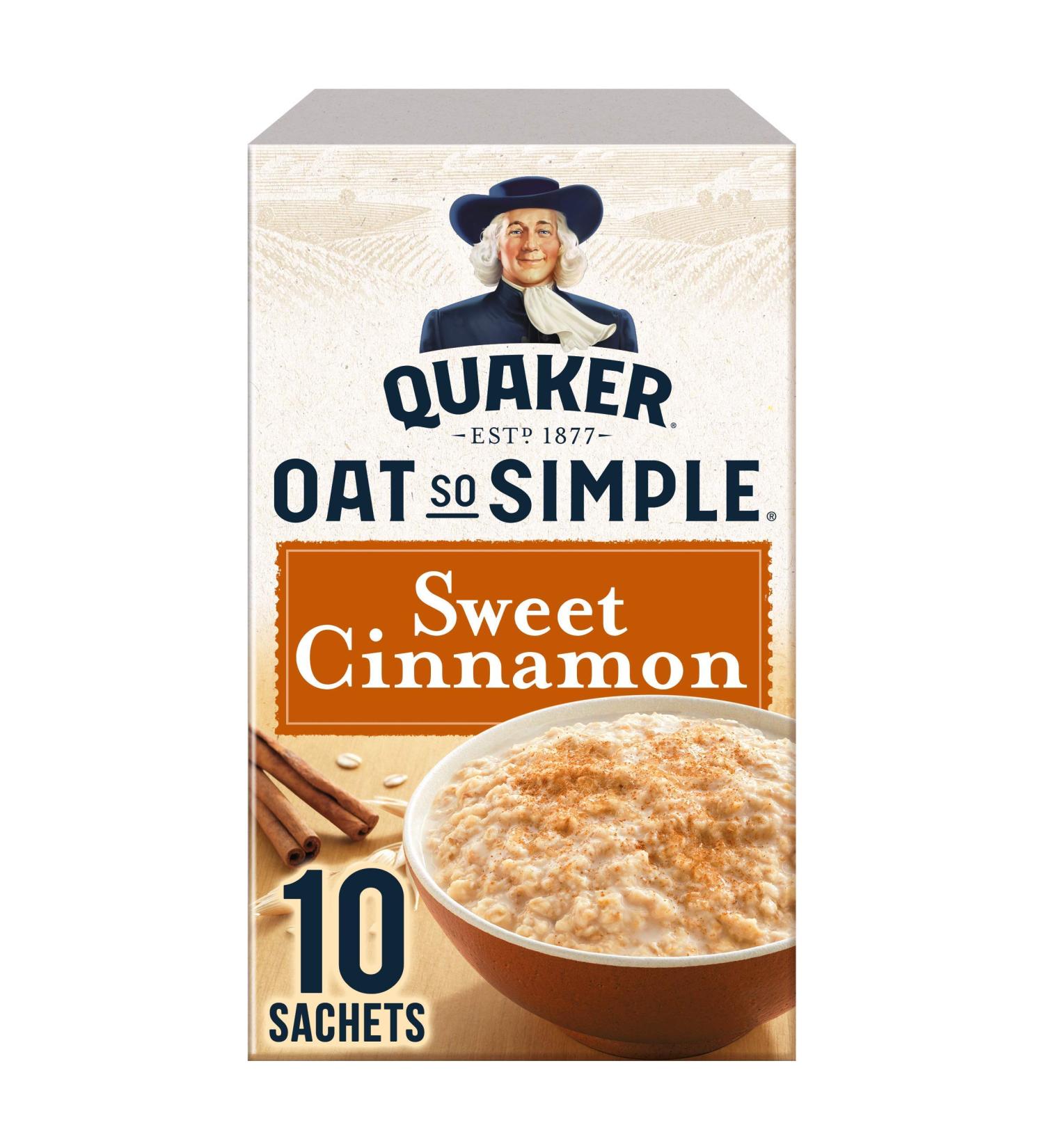  Quaker Oats Quaker Oat So Simple Sweet Cinnamon Porridge 10 x 33g - Buy Online on GoSupps.com