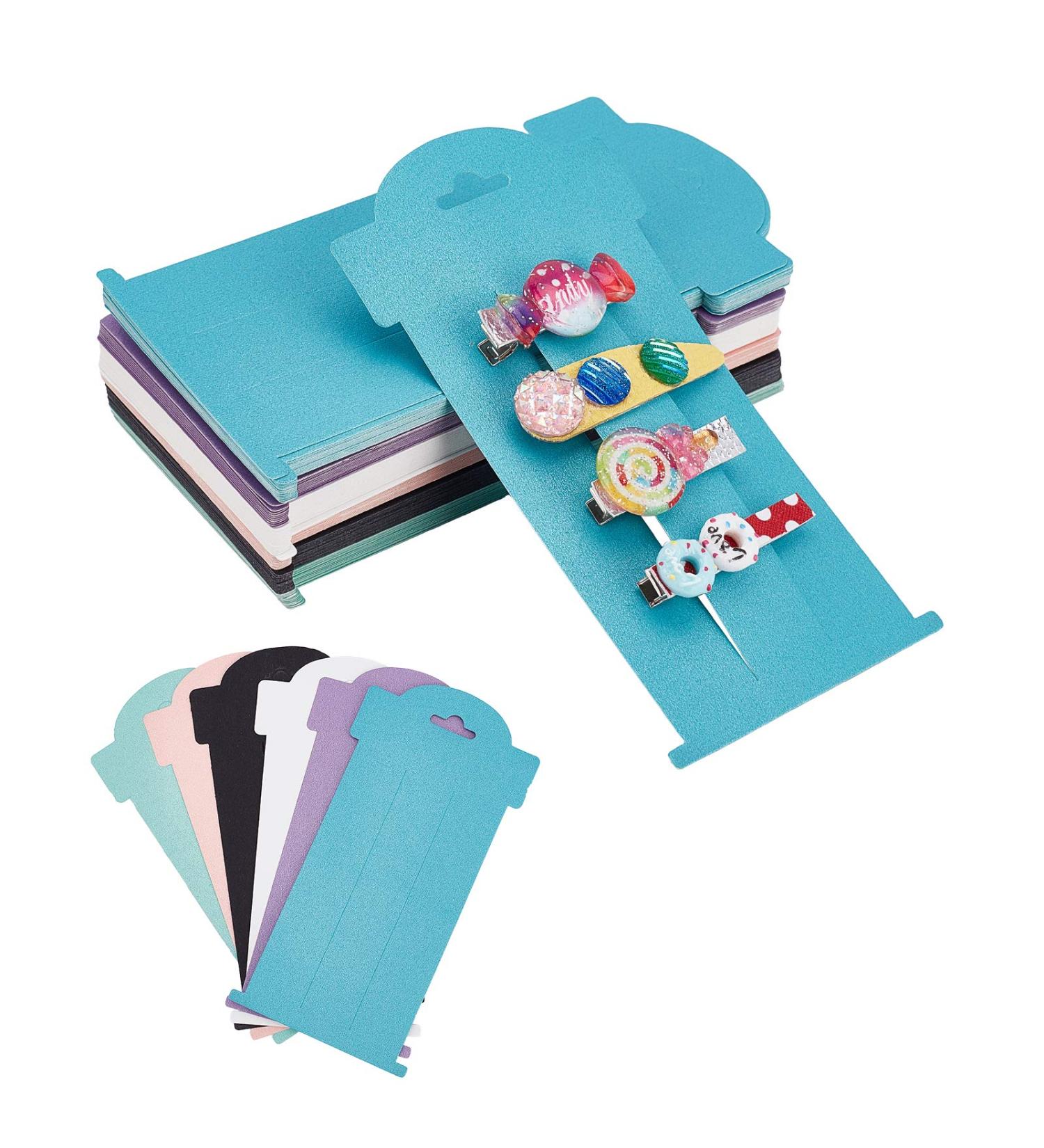 PandaHall 108pcs Hair Bow Cards - 6 Colors Rectangular Paper Cardboard Bow Holder for Hair Accessories Display - Buy Online on GoSupps.com