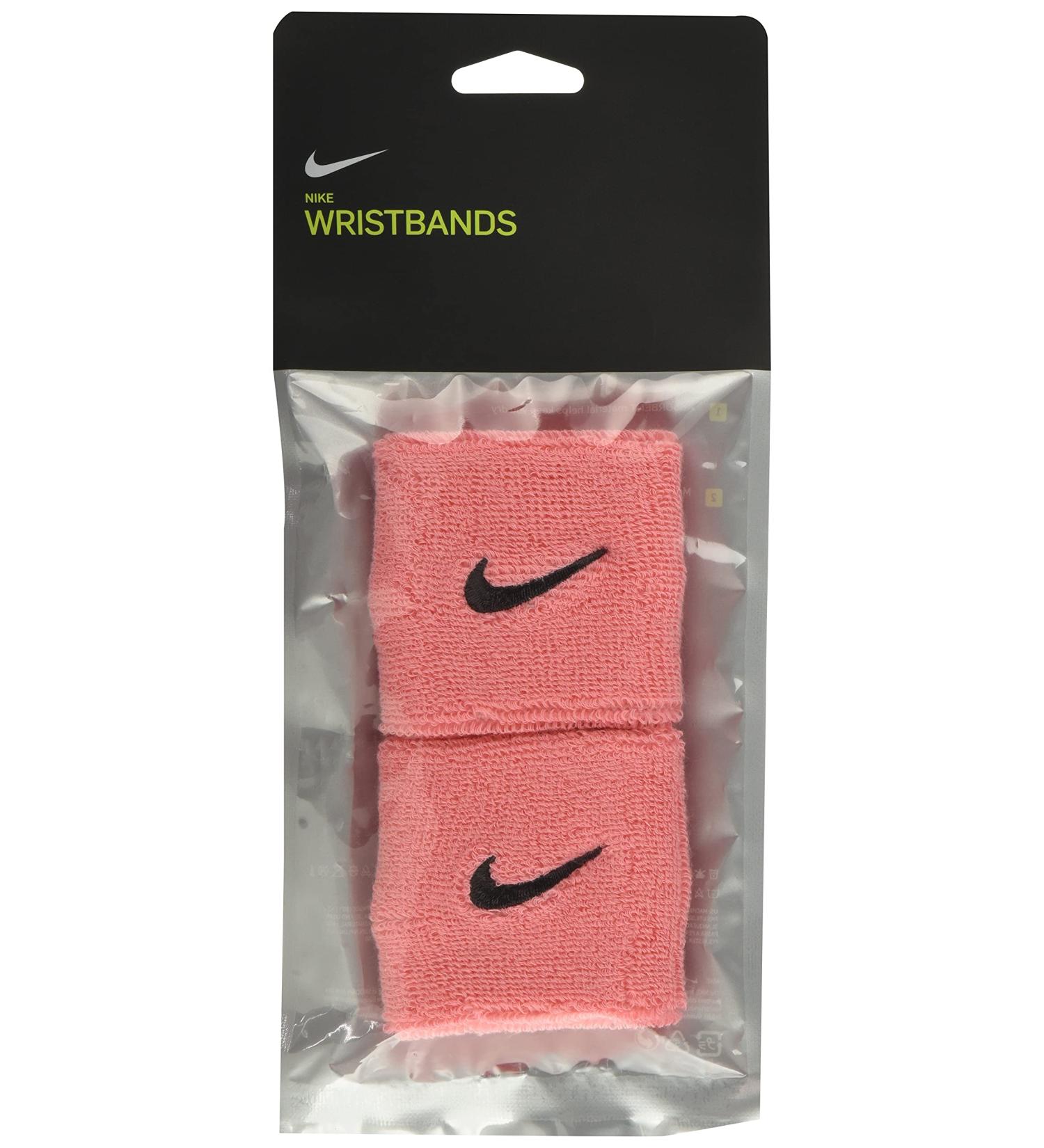 Nike Unisex Youth Swoosh Wristband - One Size Pink & Oil Grey | International Shipping Available - Buy Online on GoSupps.com
