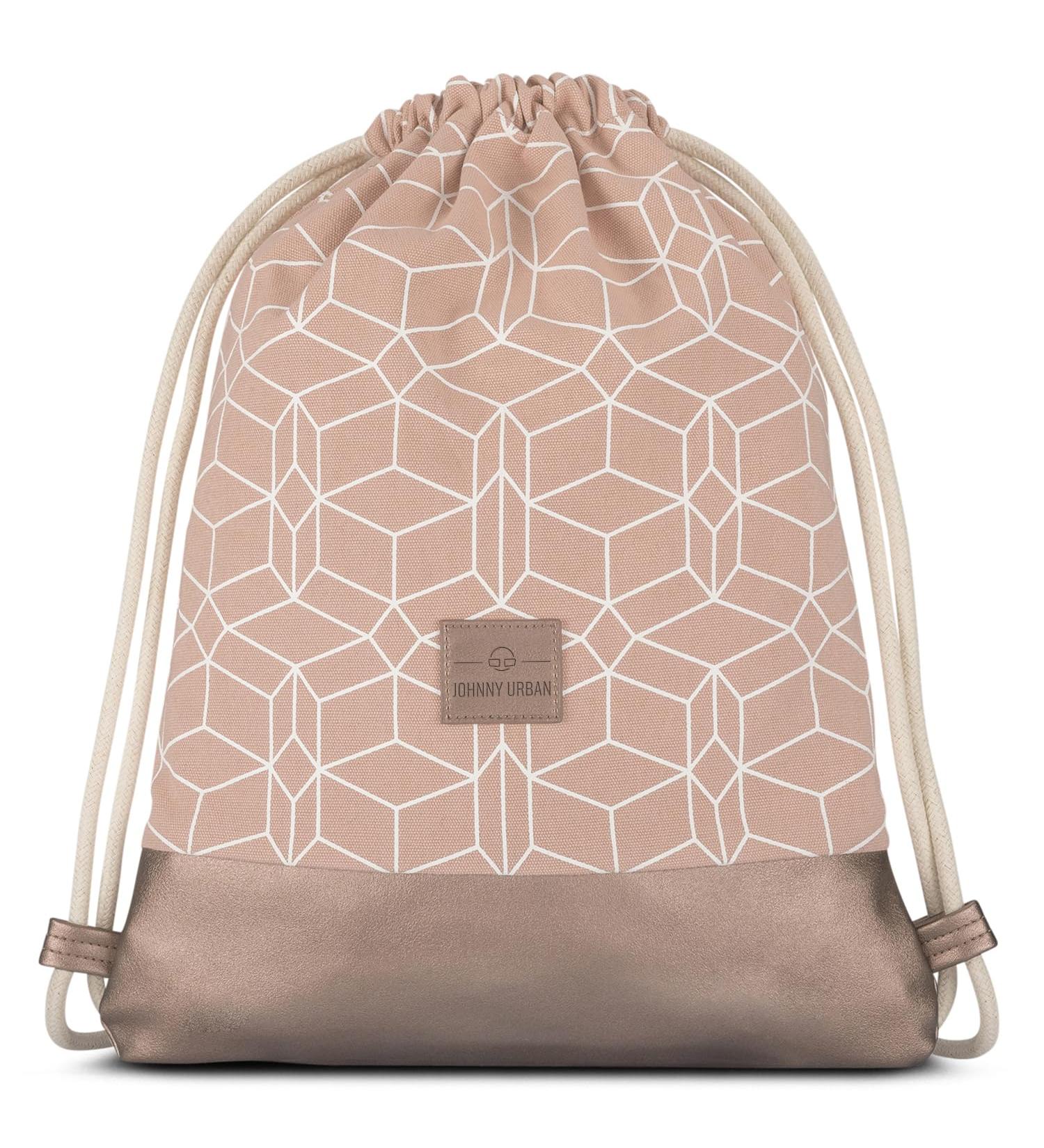 Shop Johnny Urban Noah Gym Bag - Stylish Cotton & Vegan Leather Sports Backpack for Men & Women - Durable Inside Pocket Rose Patterned Design - Buy Online on GoSupps.com