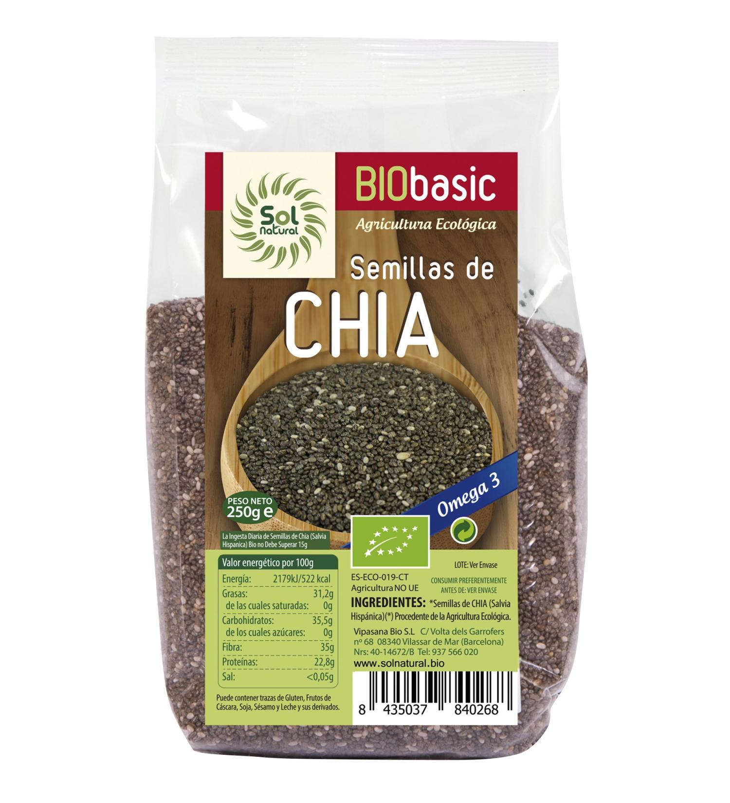 SOLNATURAL SEMILLAS DE CHIA 250gr BIO is a multifunctional solution with a wide range of applications It can be used regularly tailored to personal preference The weight is 250 g Sun Wed