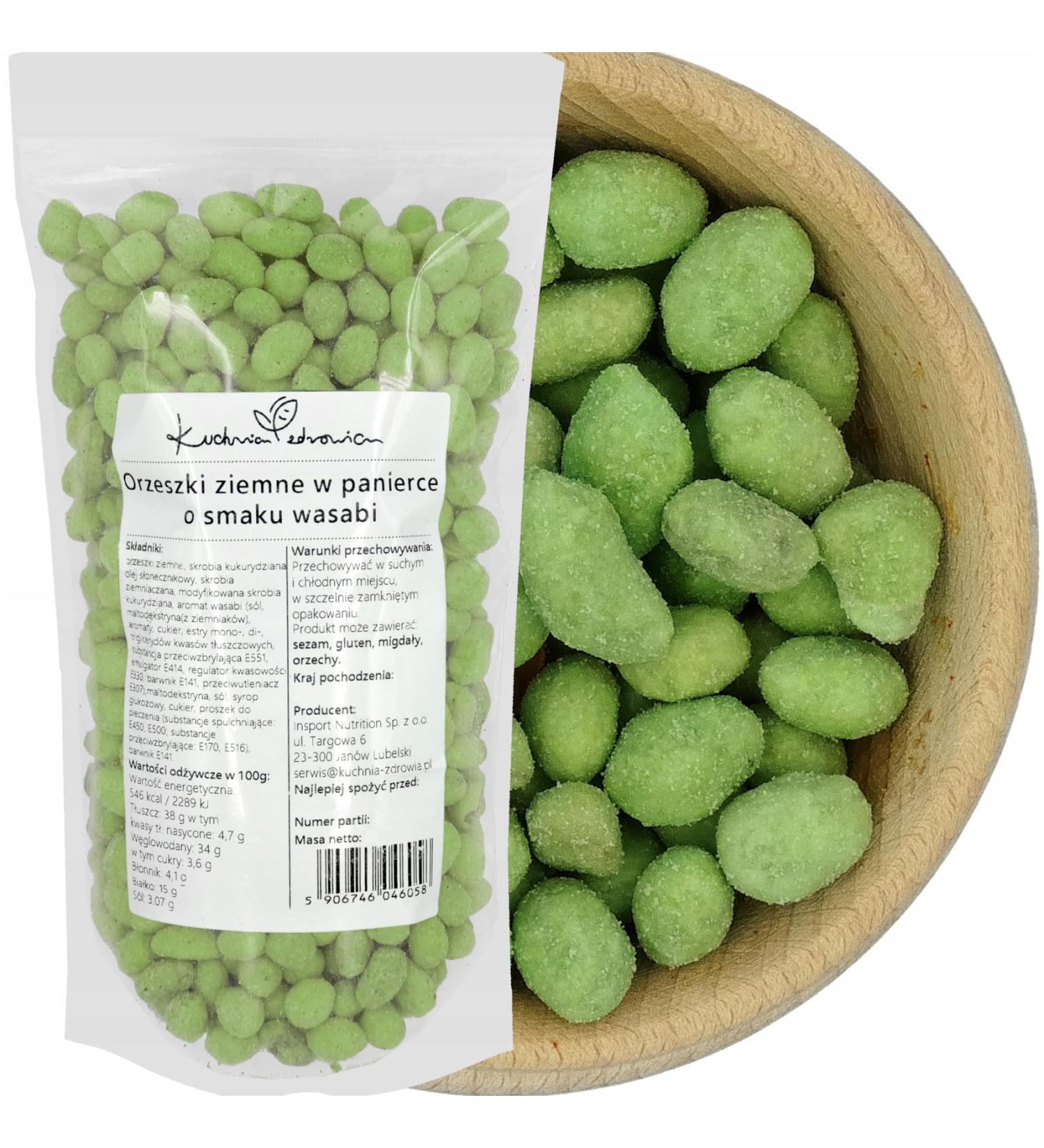  Kuchnia Zdrowia Kuchnia Zdrowia - Coated Peanuts - Crunchy Snack - High Quality - Strong Flavor - Leak-proof Zip-Resistant Packaging - Doypack: 500 Grams (250g Wasabi) - Buy Online on GoSupps.com