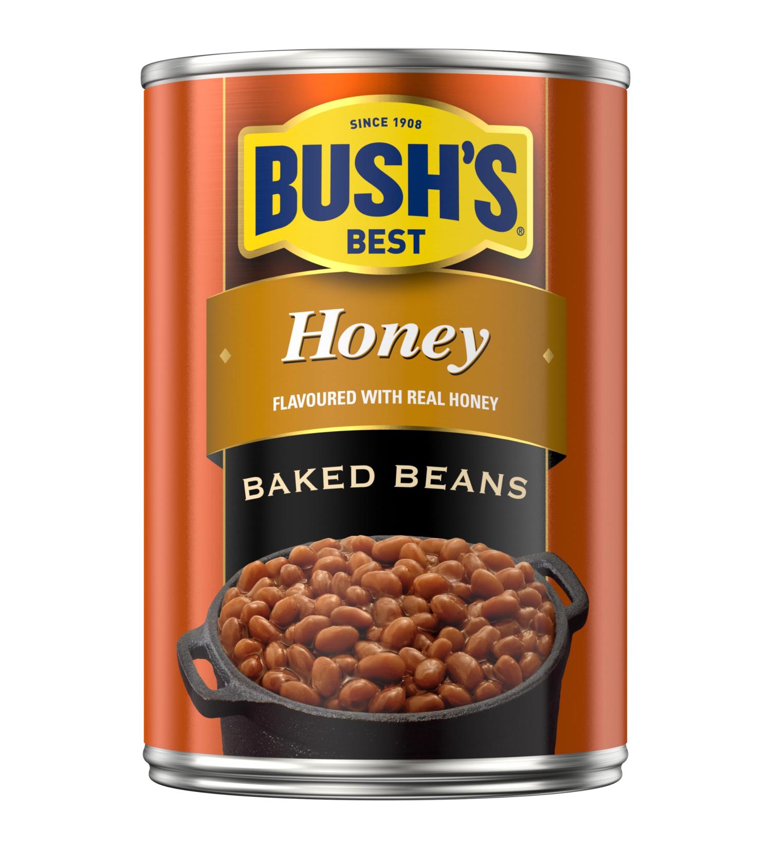 Bush's Best Baked Beans with Honey High Fibre Plant Based Excellent Source of Protein 398 mL 1ct - Buy Online on GoSupps.com