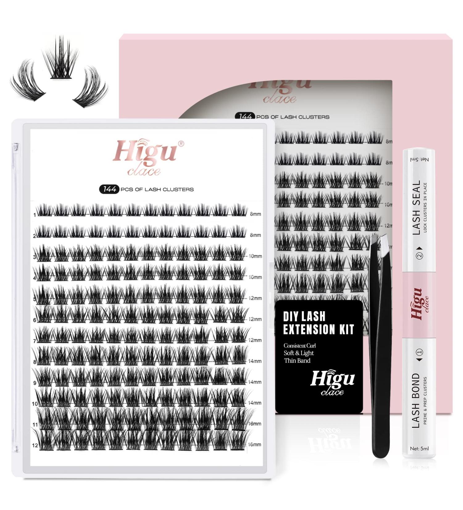 DIY Eyelash Extension Kit | 144 Pcs Thin Band Cluster Lashes with Mascara Brush, Glue, and Applicator | R-08 Kit (1 Count, Pack of 3) - Buy Online on GoSupps.com