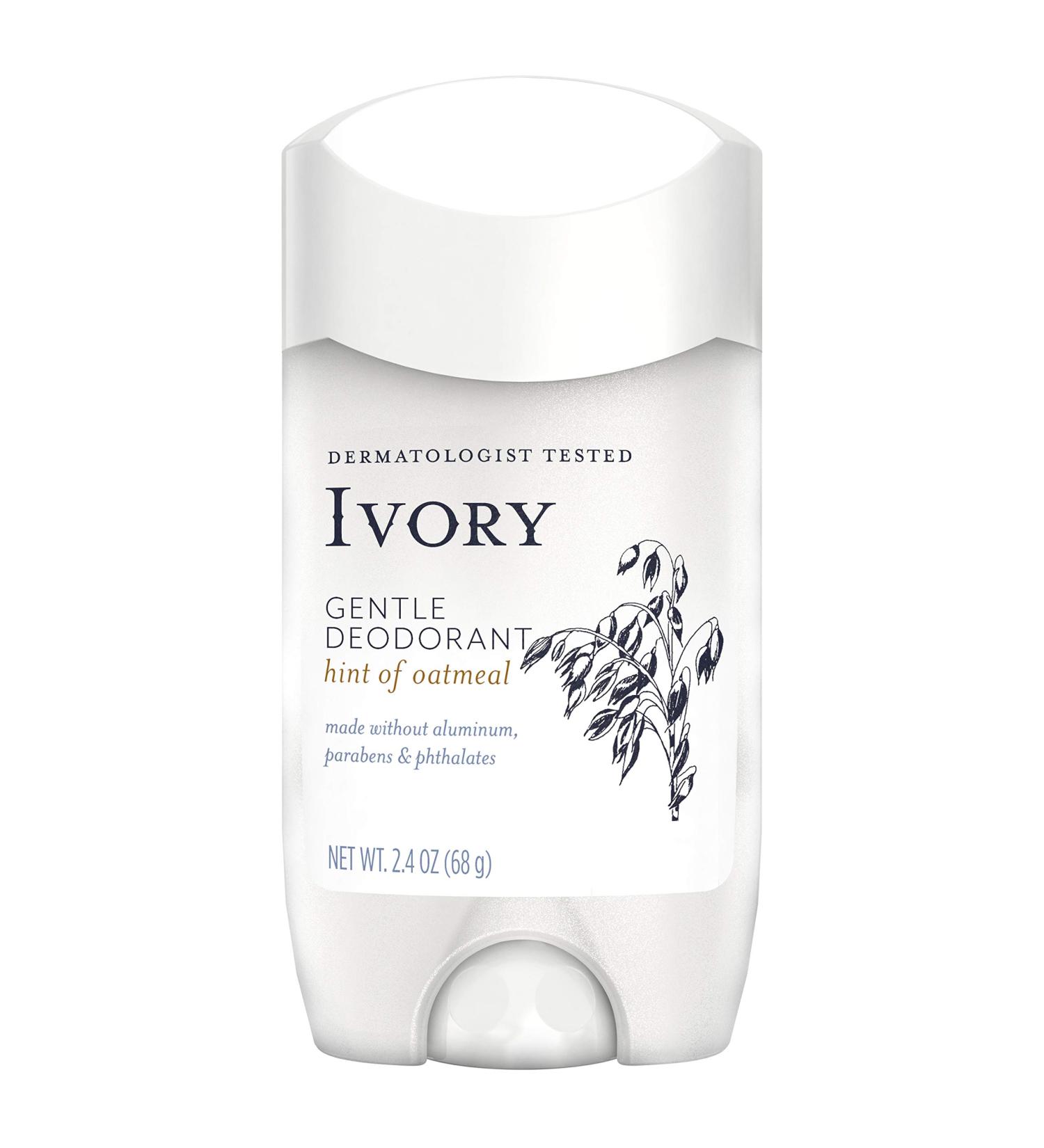 Gentle Aluminum Free Ivory Deodorant Hint of Oatmeal 2.4 oz (Pack of 2)