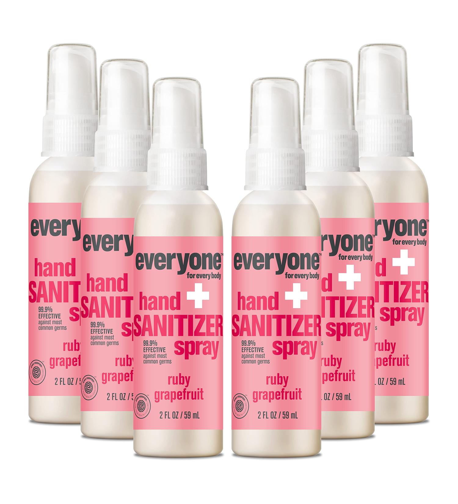 Everyone Hand Sanitizer Spray 2oz (Pack of 6) Ruby Grapefruit - 99% Effective Plant Derived Alcohol - Buy Online on GoSupps.com