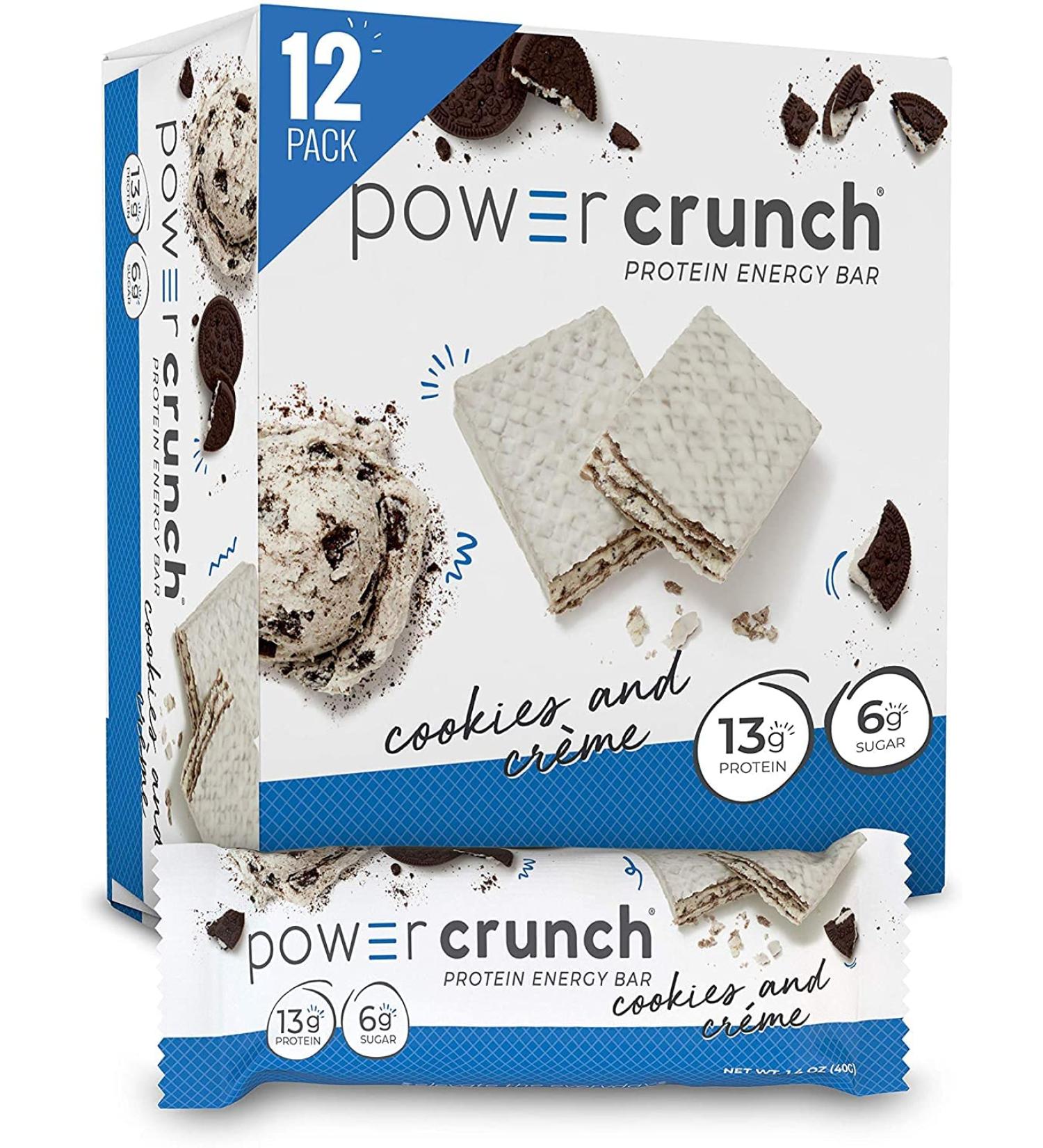 Power Crunch Cookies & Crأ¨me Whey Protein Bars - High Protein Snacks (12 Count, 1.4 oz Each) - Buy Online on GoSupps.com