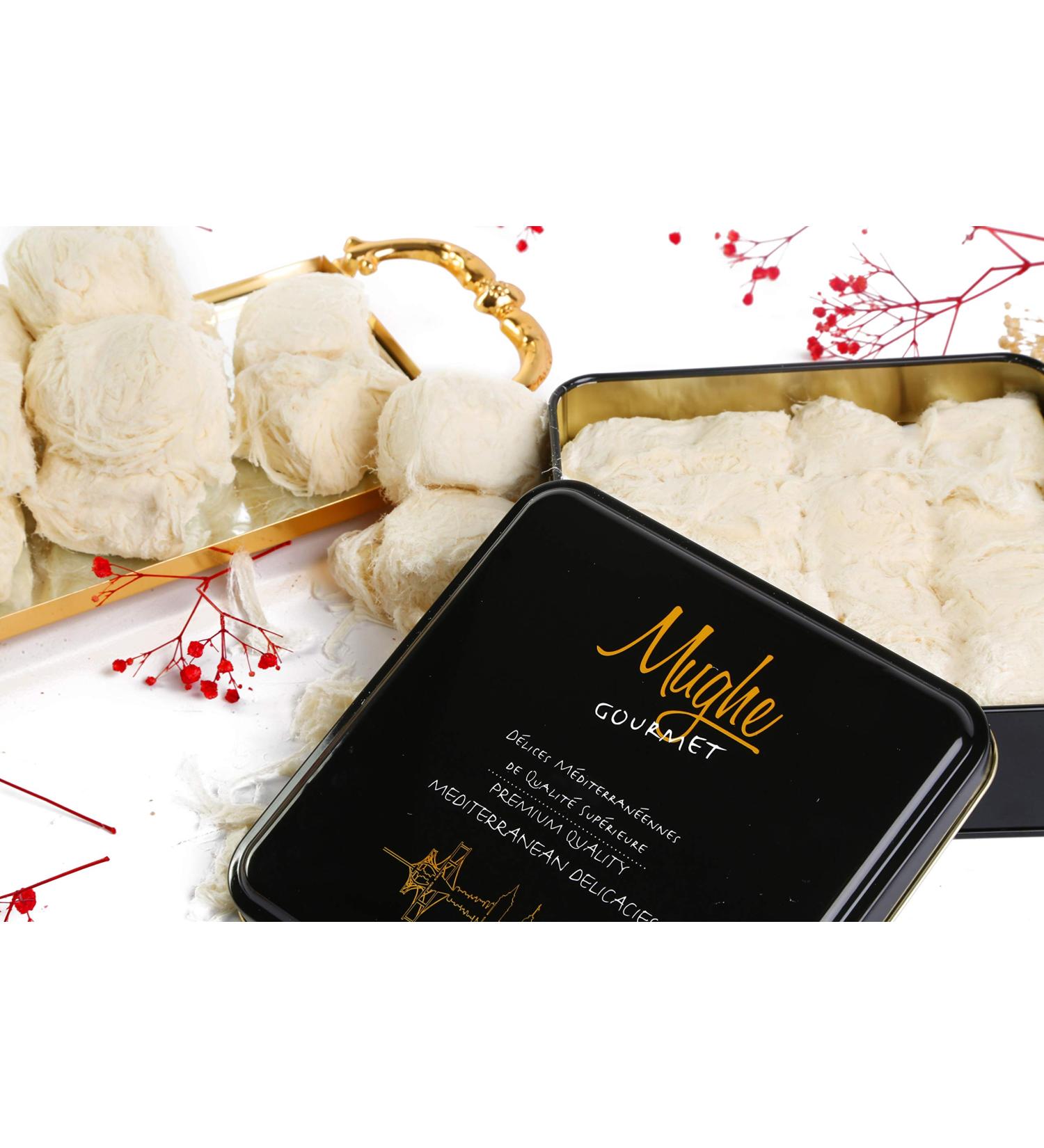 Mughe Luxury Turkish Cotton Candy Pismaniye Sweet (12 Fluffs) - Halva Candy Gift Box - Gourmet Pishmaniye - Floss Halvah Gifts - Buy Online on GoSupps.com