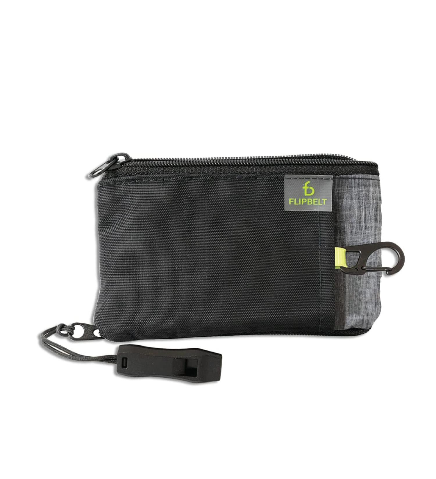 FlipBelt Ultra Wallet  Zippered Running Wallet with Safety Whistle  Exercise Wallet  Black Heather  USA Company - Buy Online on GoSupps.com