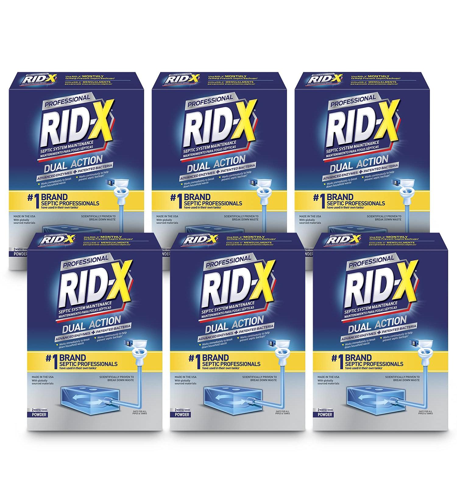 RID-X Professional Septic Treatment - 12 Month Supply (117.6 oz) - 6 Packs x 2 Month Supply - Buy Online on GoSupps.com