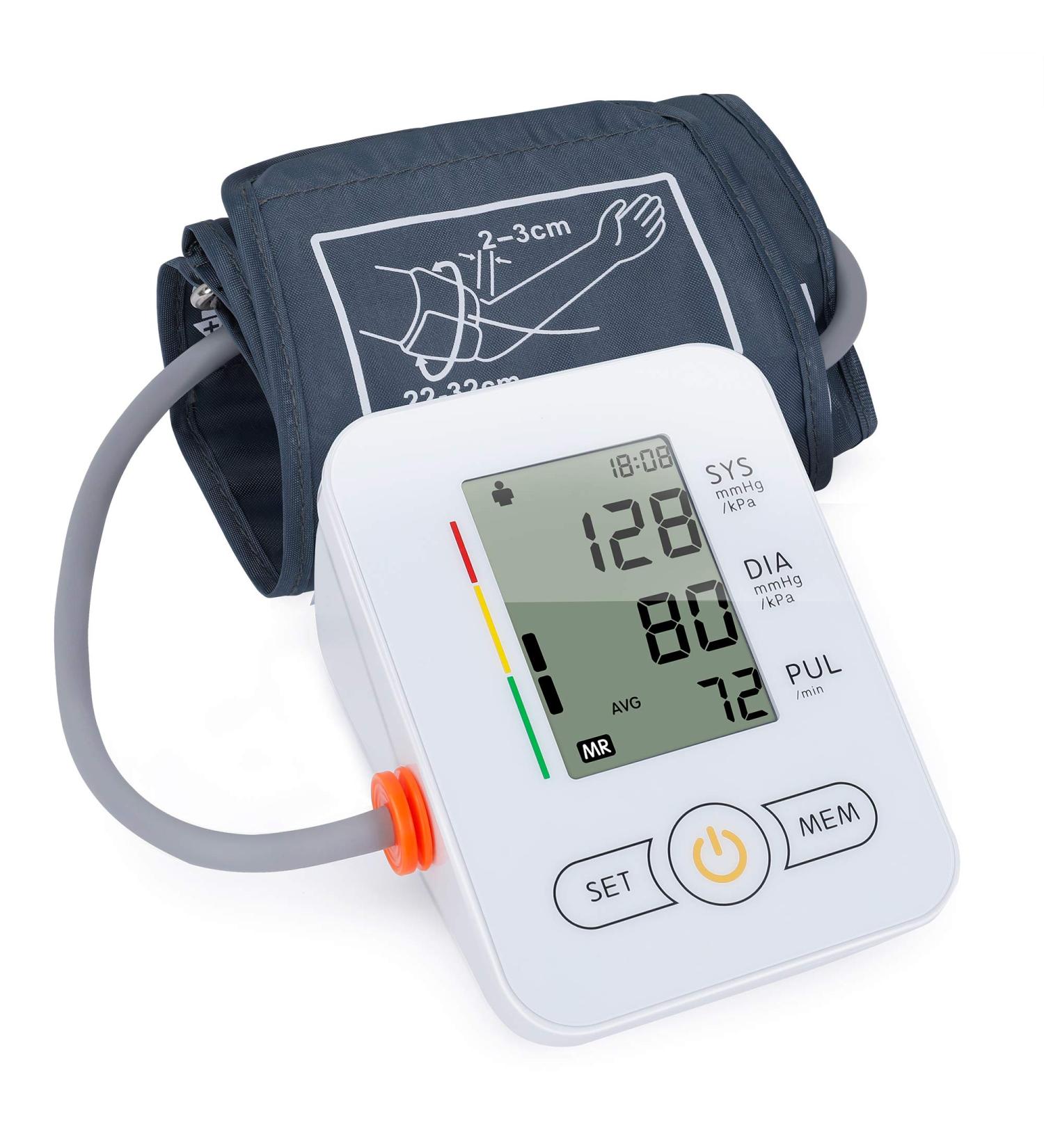 Maguja Automatic Arm Blood Pressure Monitor - Wide Range, Large Cuff, LCD Display - Home Use (White) - Buy Online on GoSupps.com