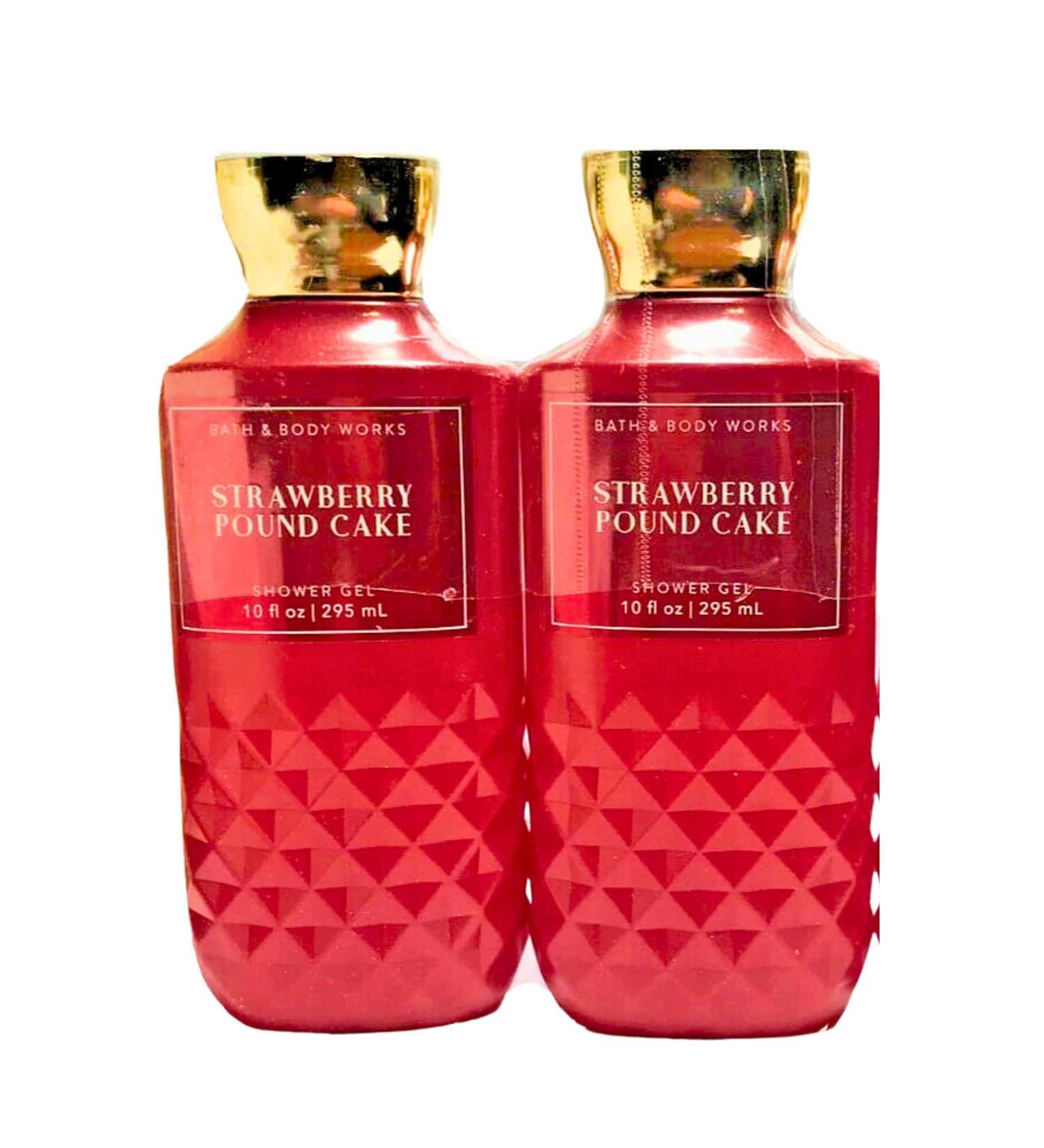 Bath & Body Works Shower Gel Gift Set of 2 10oz Each (Strawberry Pound Cake)