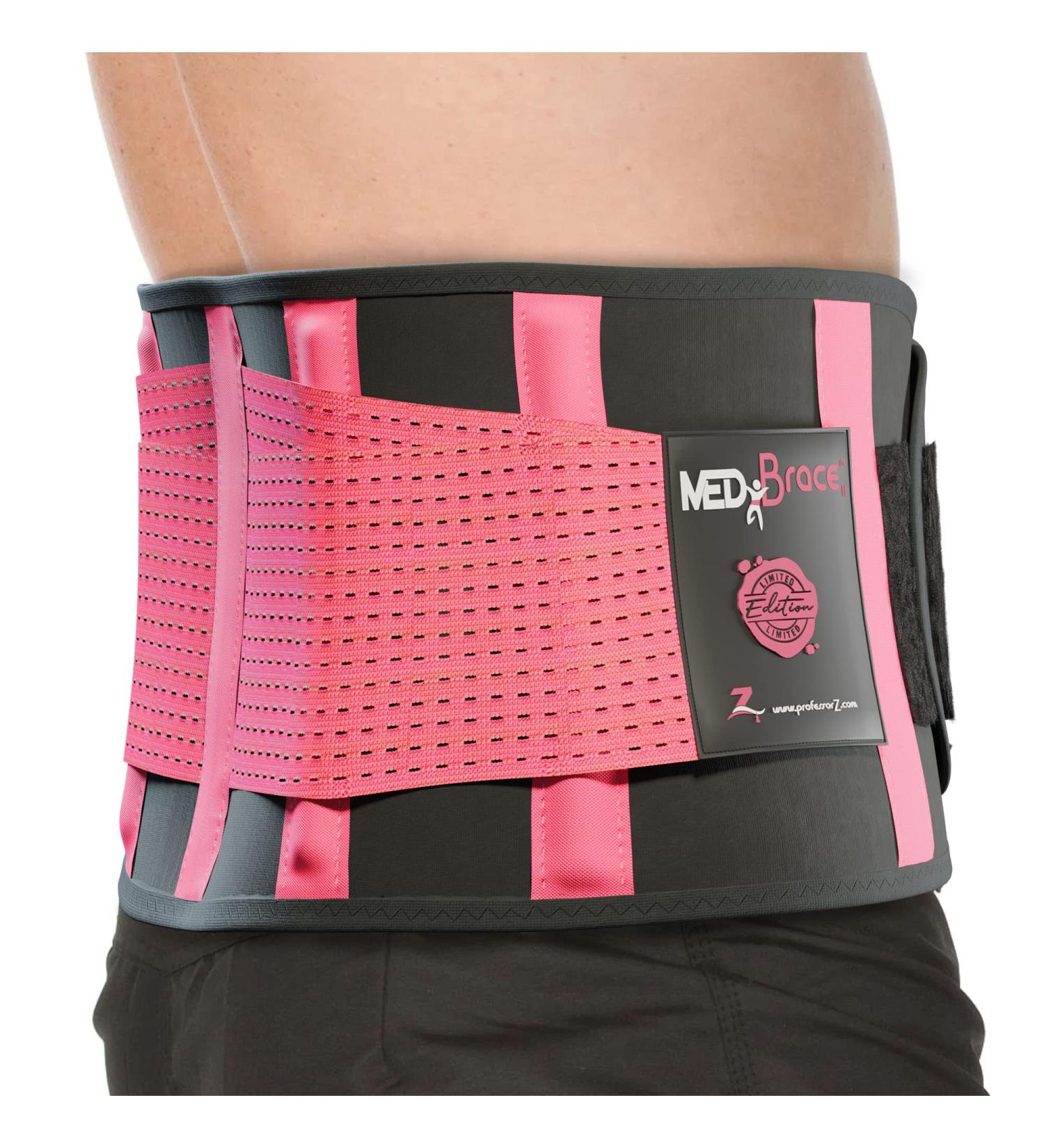 MEDiBrace Limited Edition Back Support Belt for Men and Women - Large (32-37) - Taffy Pink - Buy Online on GoSupps.com