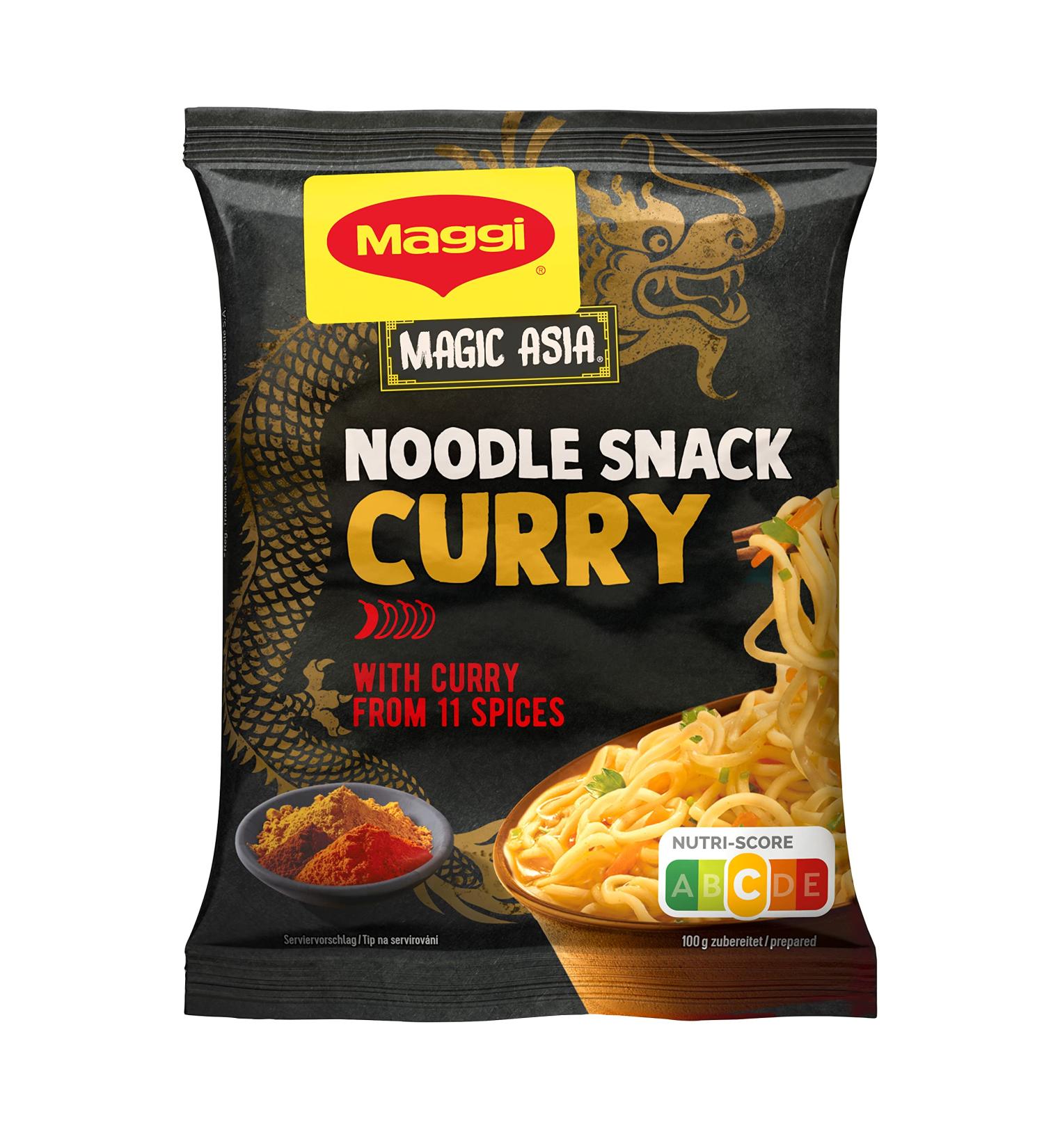 MAGGI Magic Asia Instant Noodle Snack Curry Asian ready meal 12 pack (12 x 62g)