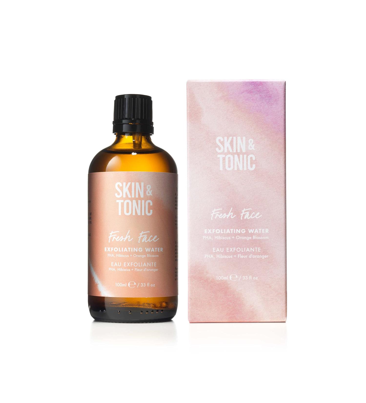SKIN & TONIC Fresh Face Exfoliating Water PHA Orange Blossom and Hibiscus For Smooth Brighter Renewed Skin 100ml - Buy Online on GoSupps.com